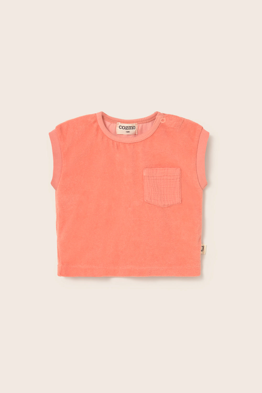 Gage Soft Terry Cloth Baby T-Shirt - Rose