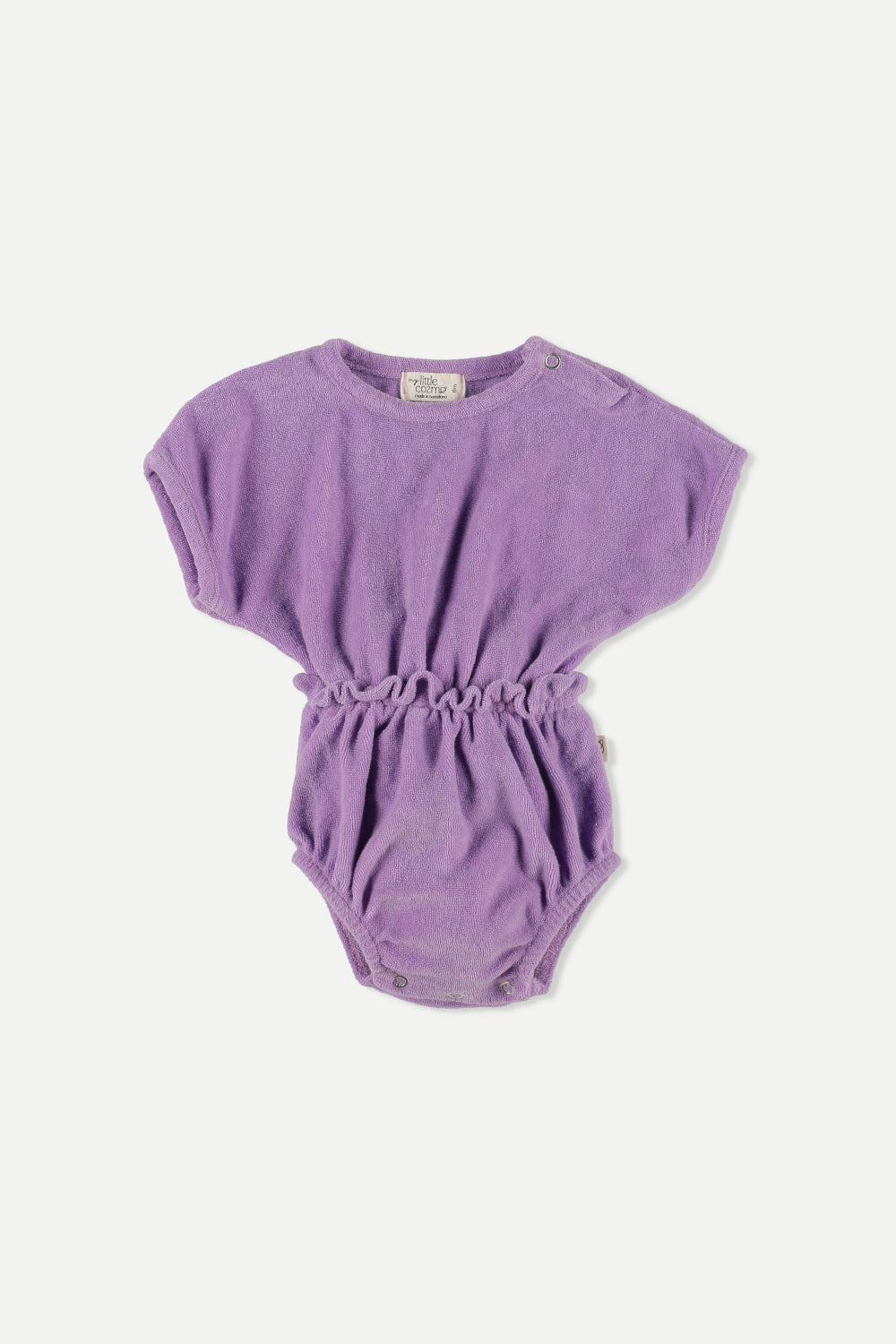 Organic Toweling Baby Romper Purple