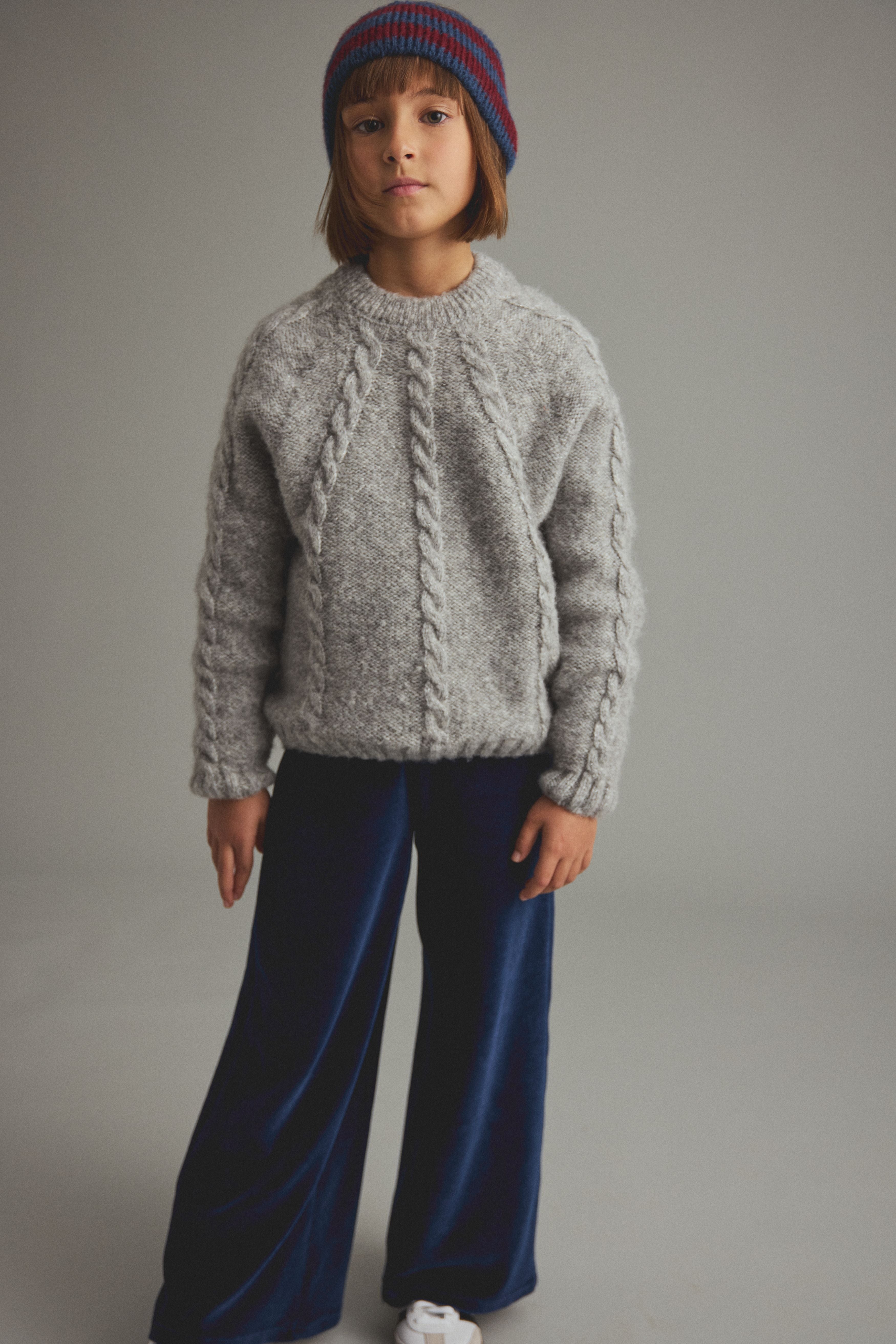 Goi Velour Knit Pants - Navy