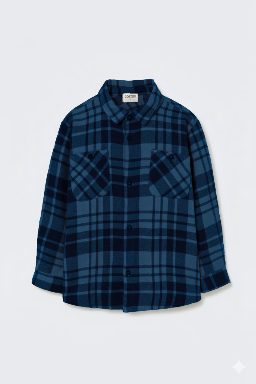 Greg Soft Tartan Flannel Shirt - Navy
