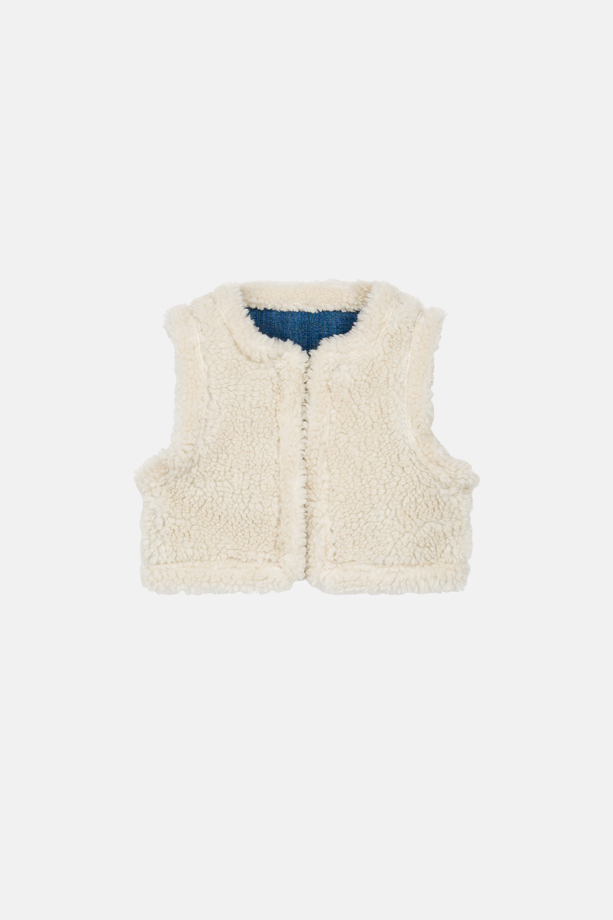 Librana Vest - Stone Blue, Cream