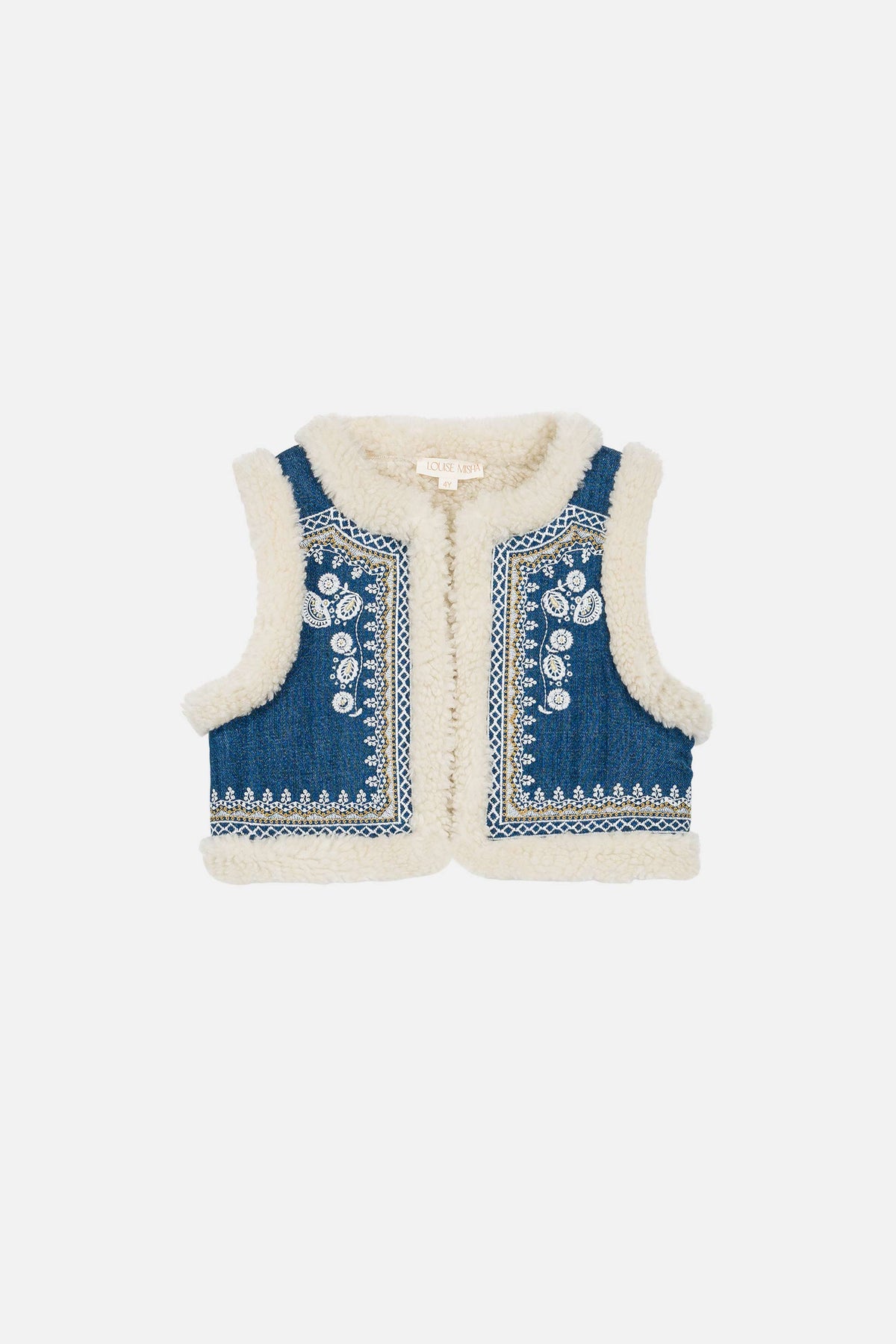 Librana Vest - Stone Blue, Cream