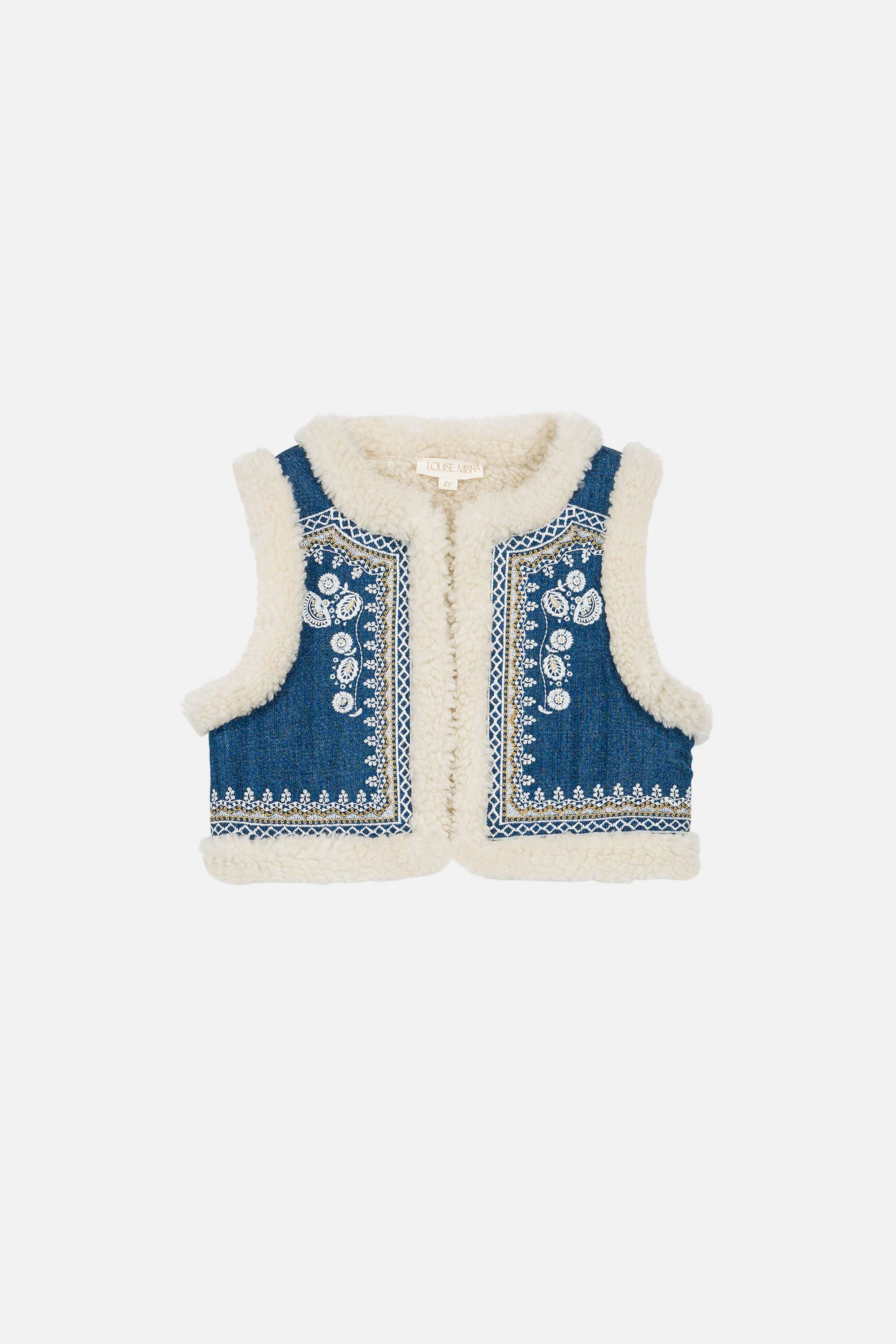 Librana Vest - Stone Blue, Cream