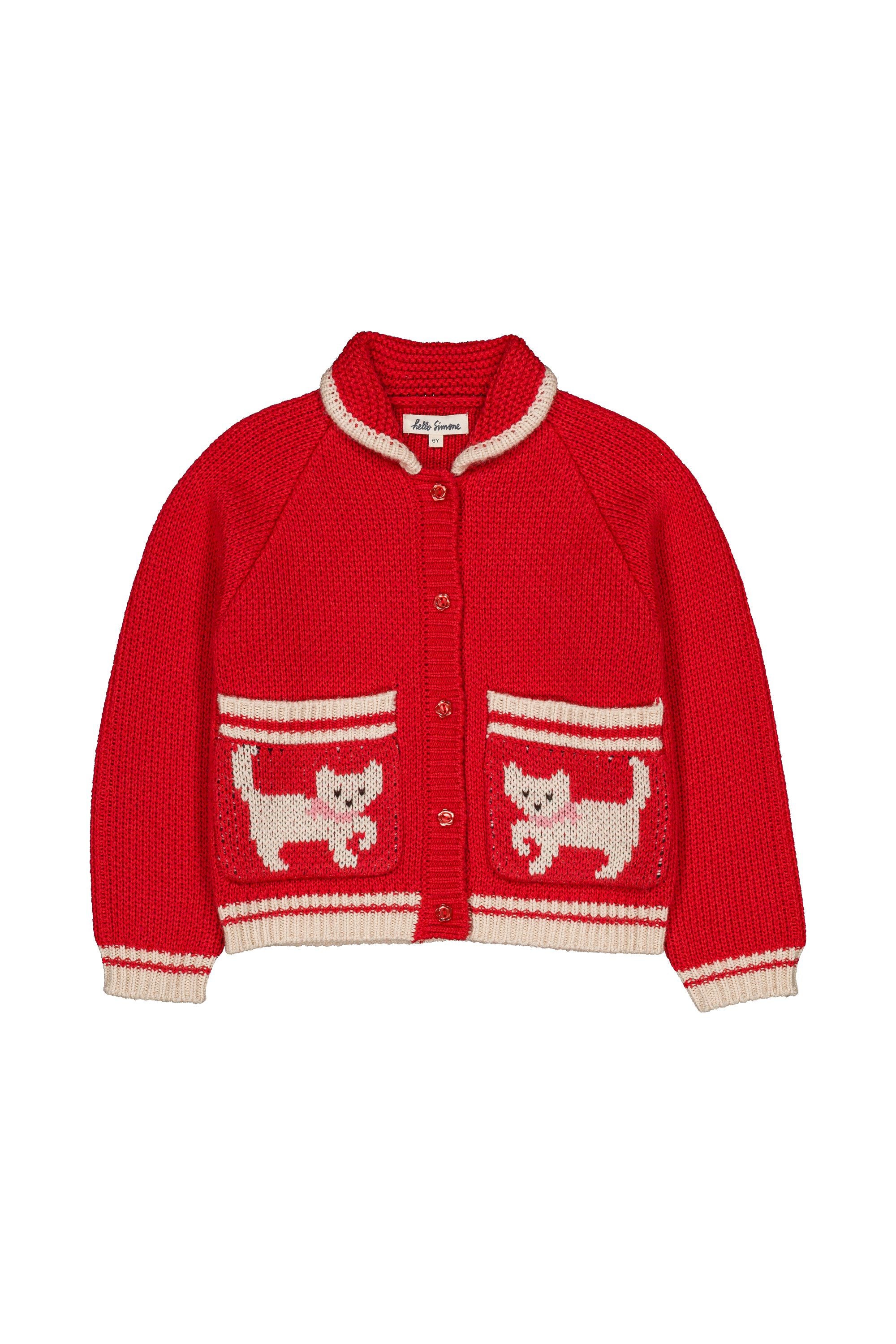 Grizzly Cardigan Kitty - Cherry