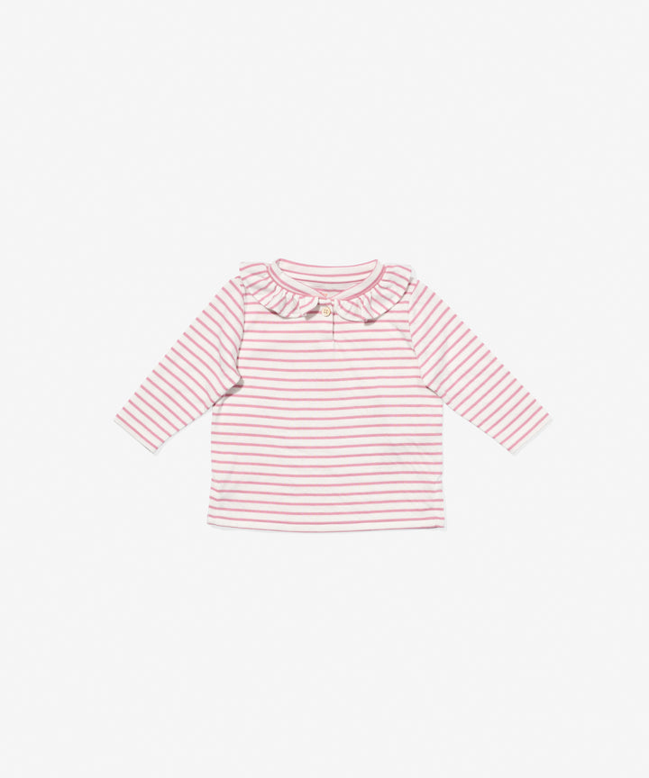 Hen Baby Shirt - Rose Mini Stripe