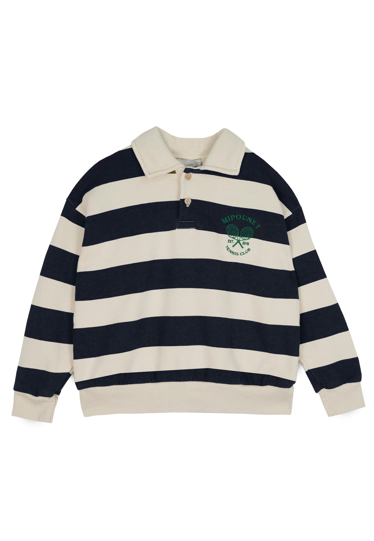 Piero Polo Sweatshirt - Ecru, Blue