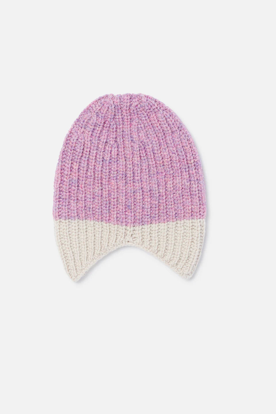 Color block tricot beanie - Purple