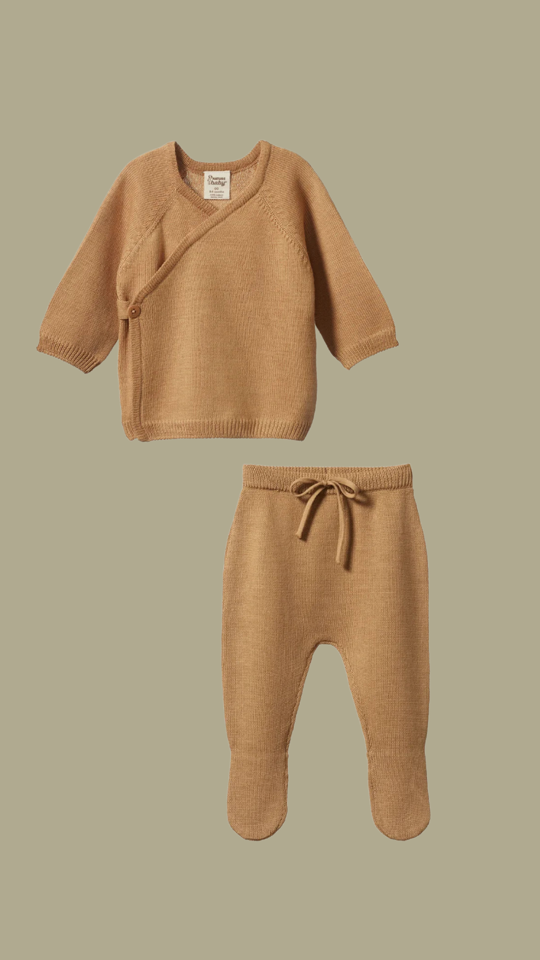 Merino Knit Footed Set - Caramel