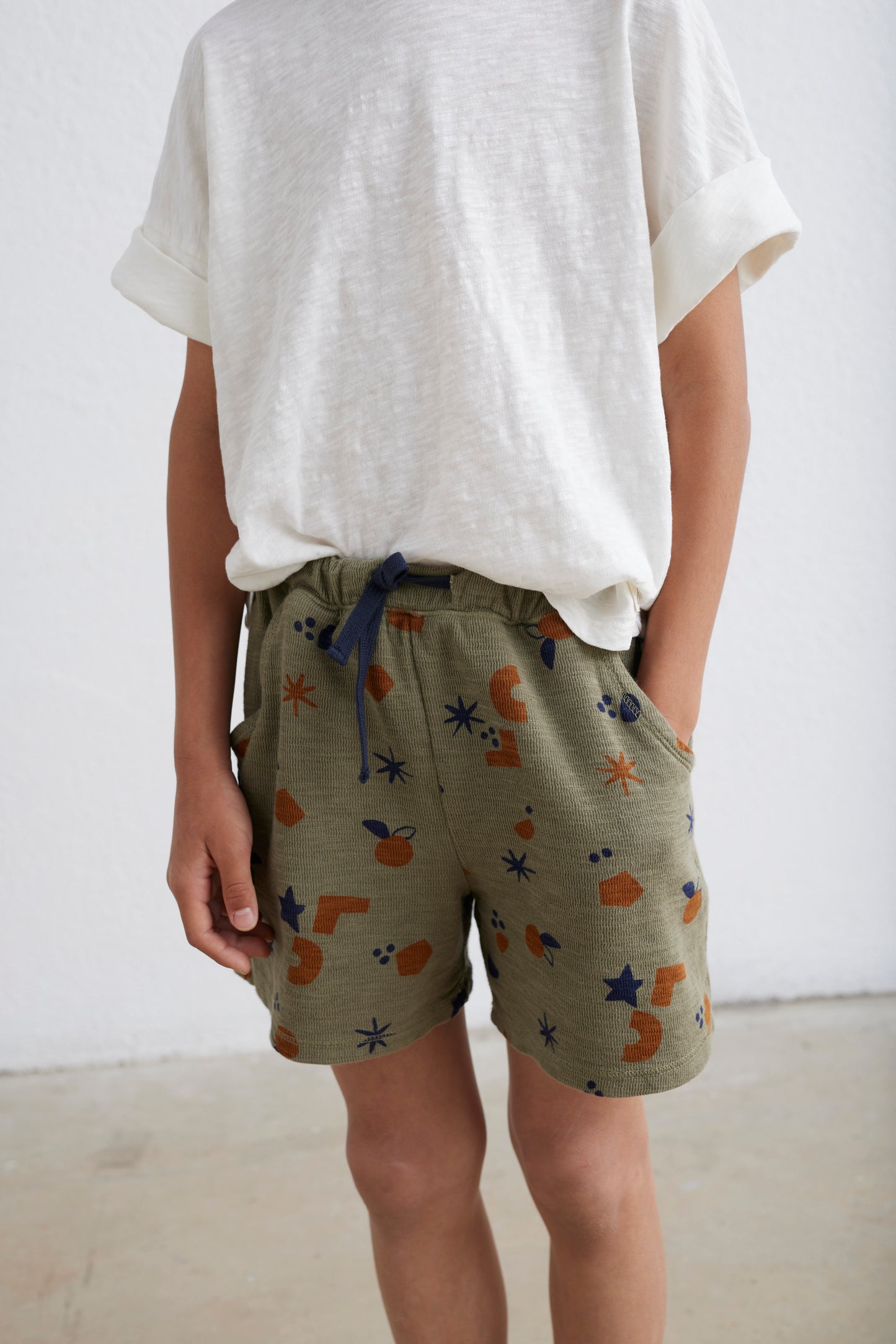 Organic Double-Face Shorts Shapes Khaki