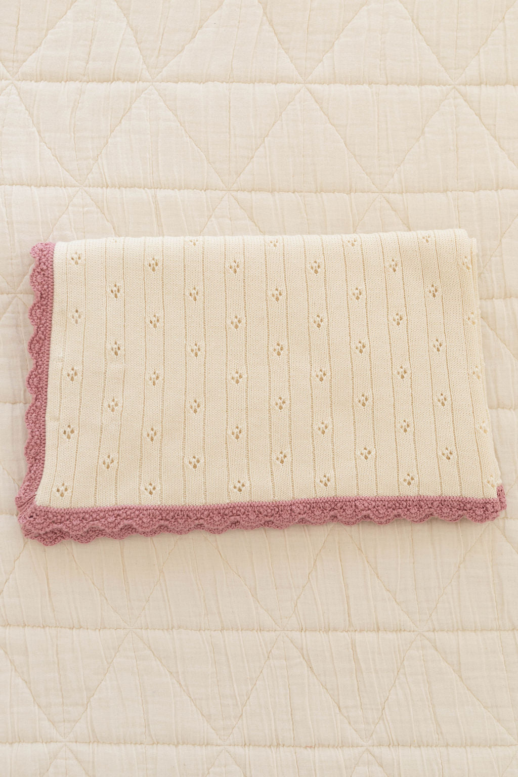 Knit Blanket | Pointelle - Milk & Ballet