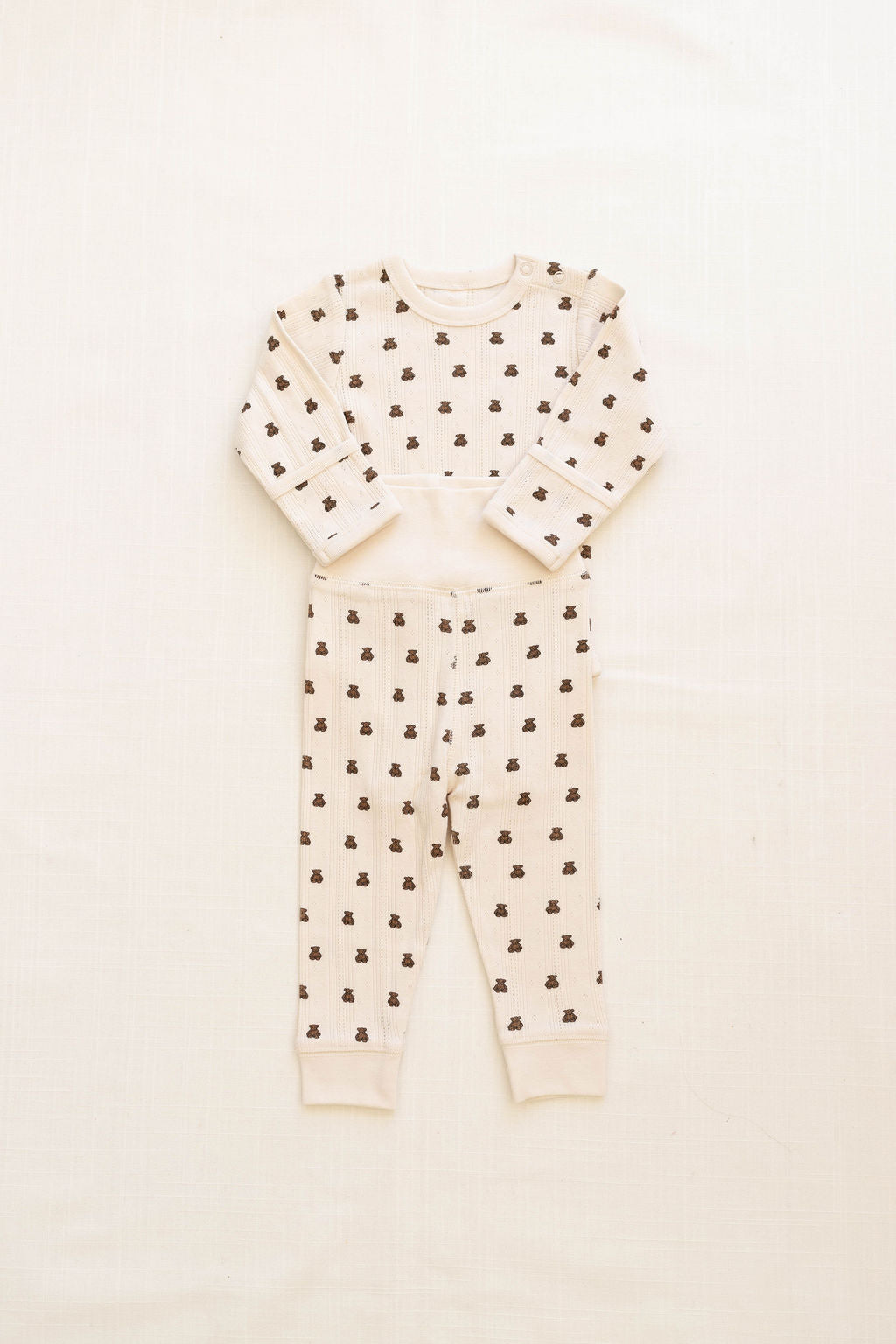 Onesie + Pant Set | Pointelle - Teddy