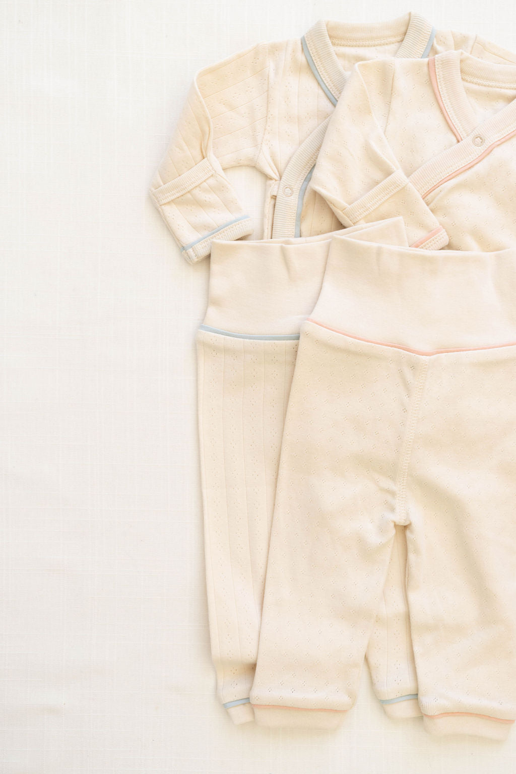 Wrap Onesie + Pant Set | Pointelle - Milk and Powder