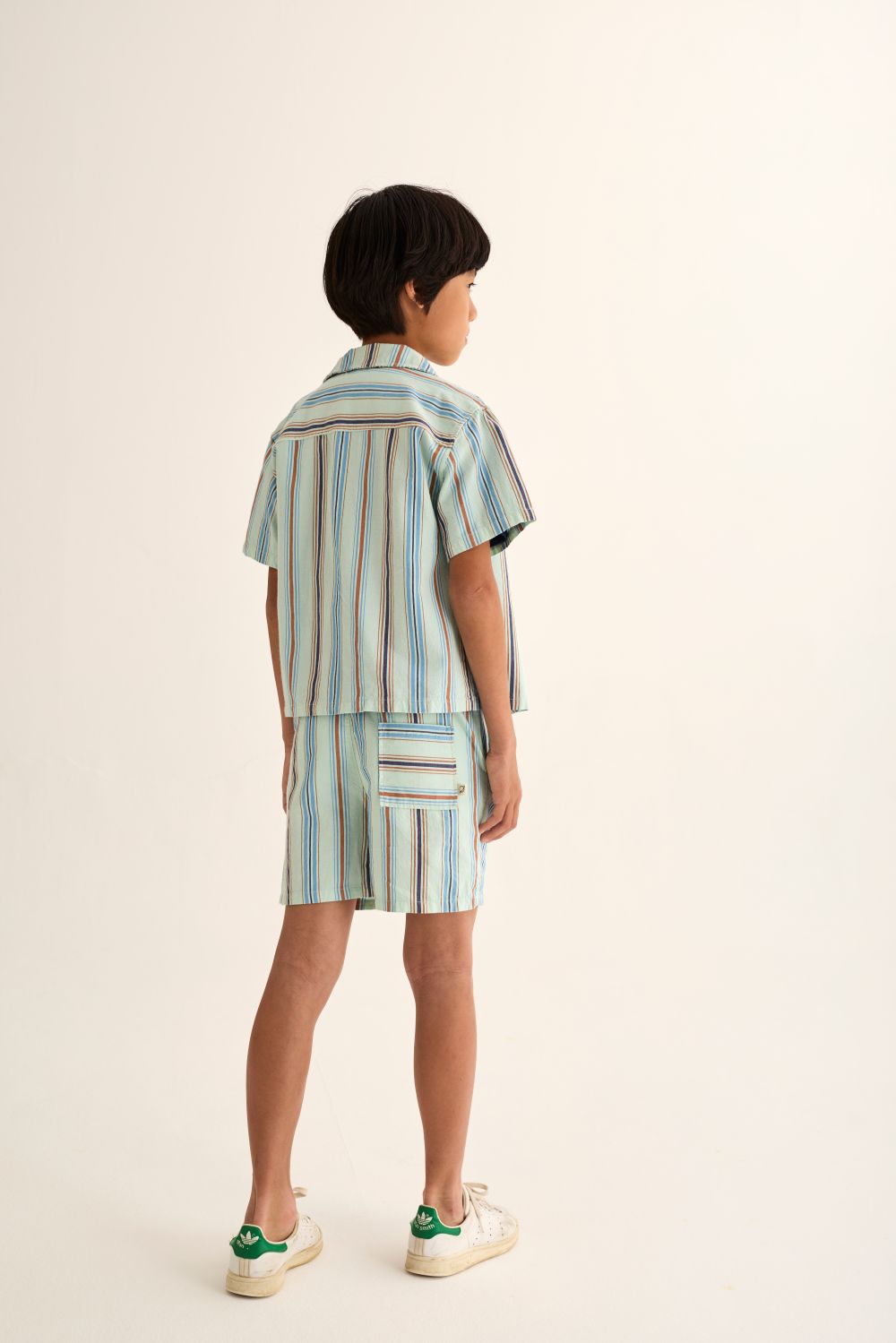 Iro Striped Cotton Shirt - Aqua