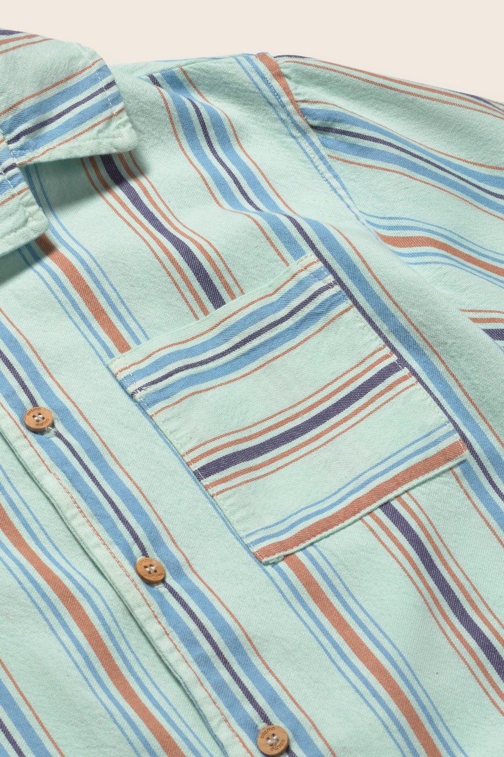 Iro Striped Cotton Shirt - Aqua