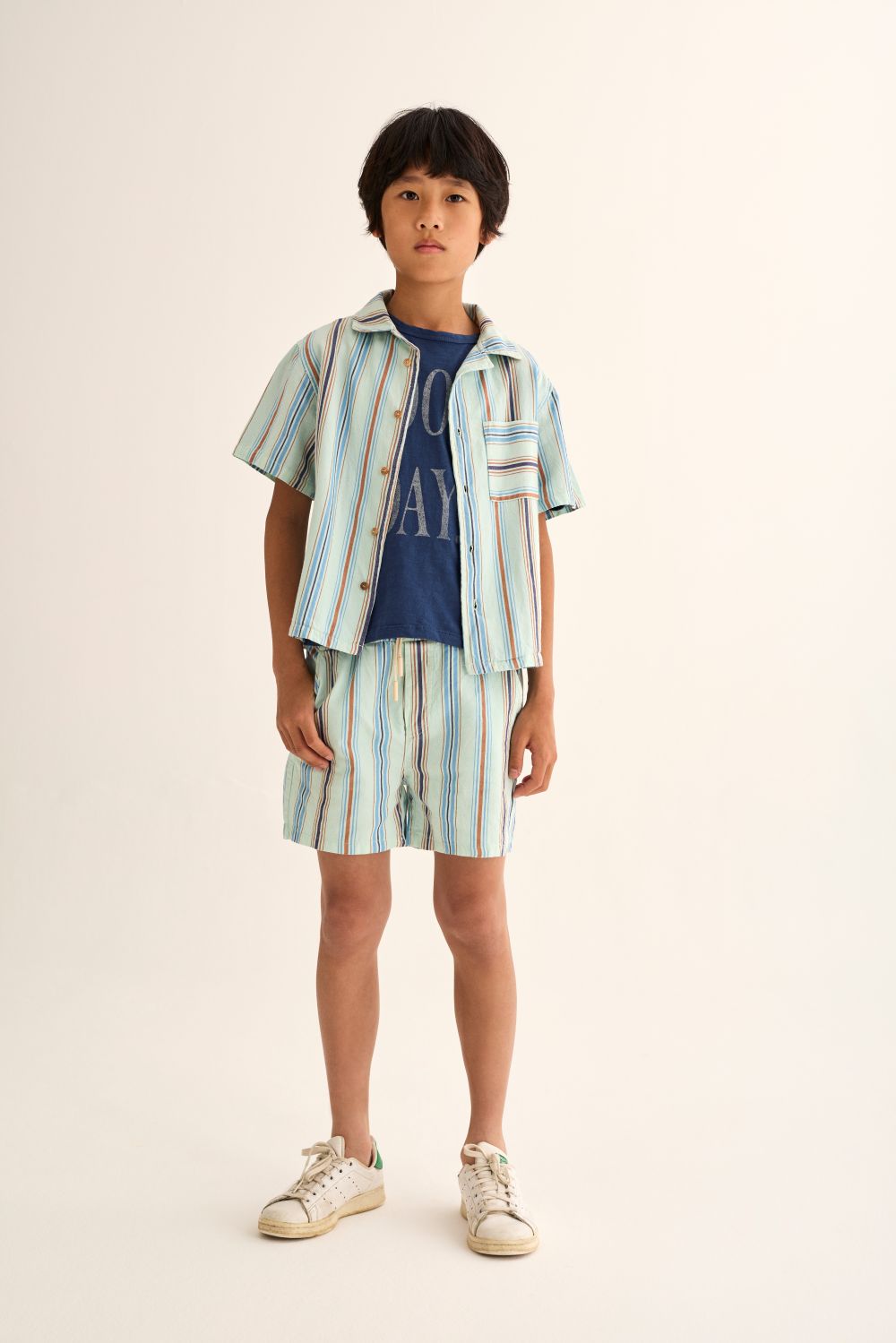 Iro Striped Cotton Shirt - Aqua