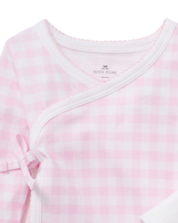 Baby Pima Wrap Set - Pink Gingham
