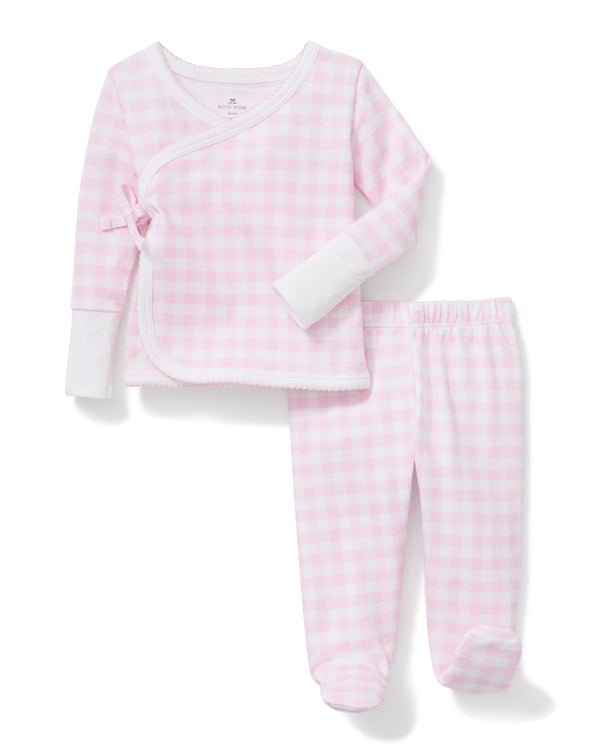 Baby Pima Wrap Set - Pink Gingham