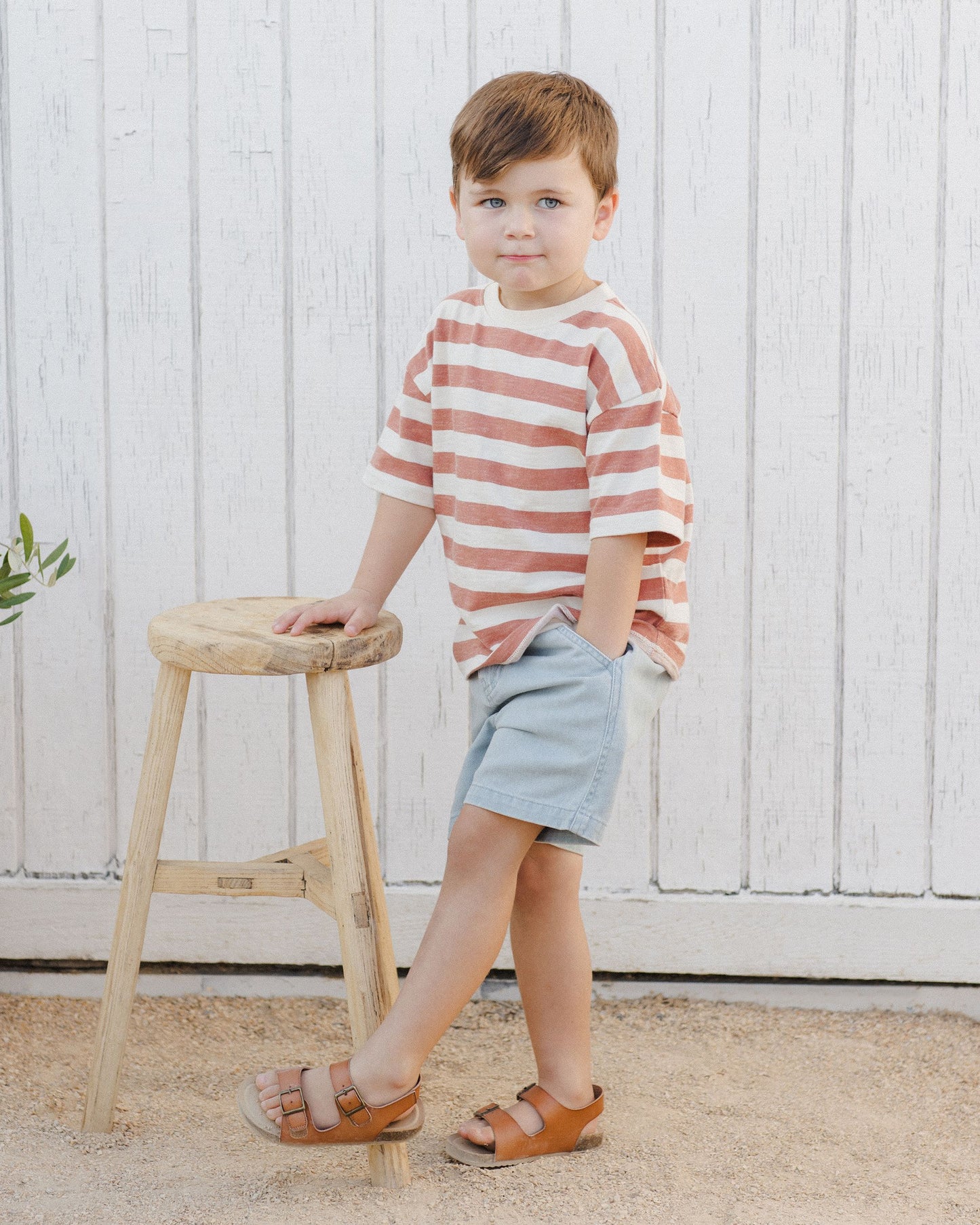 Relaxed Tee || Poppy Stripe