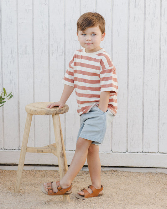 Relaxed Tee || Poppy Stripe