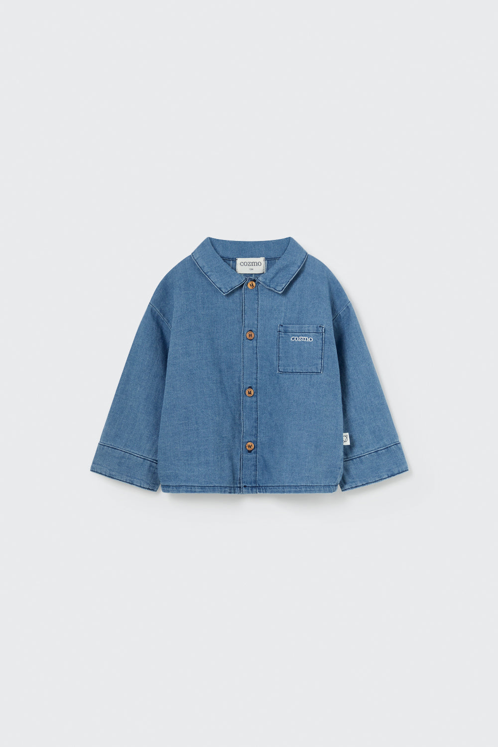 Twill Denim Baby Shirt - Blue