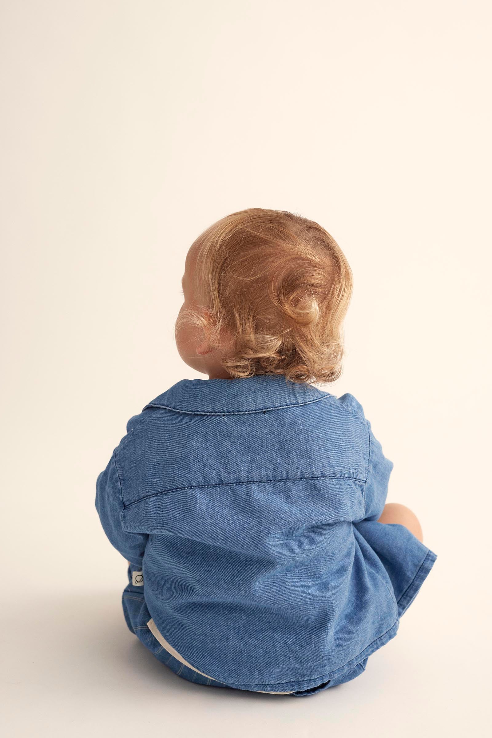 Twill Denim Baby Shirt - Blue