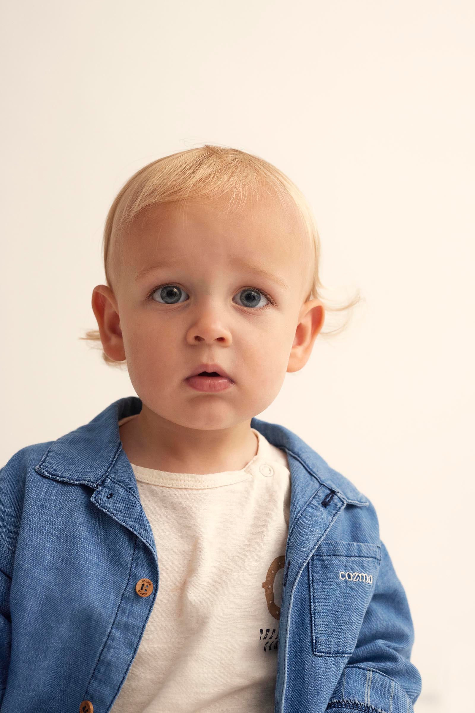 Twill Denim Baby Shirt - Blue