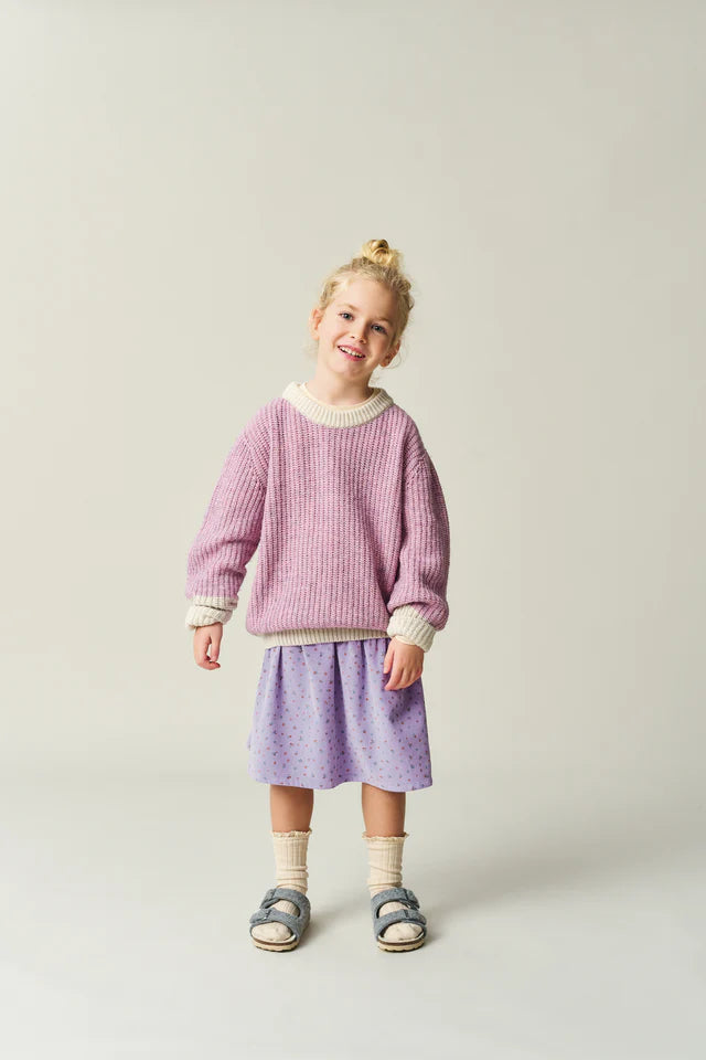 Color block tricot sweater - Mauve Stone