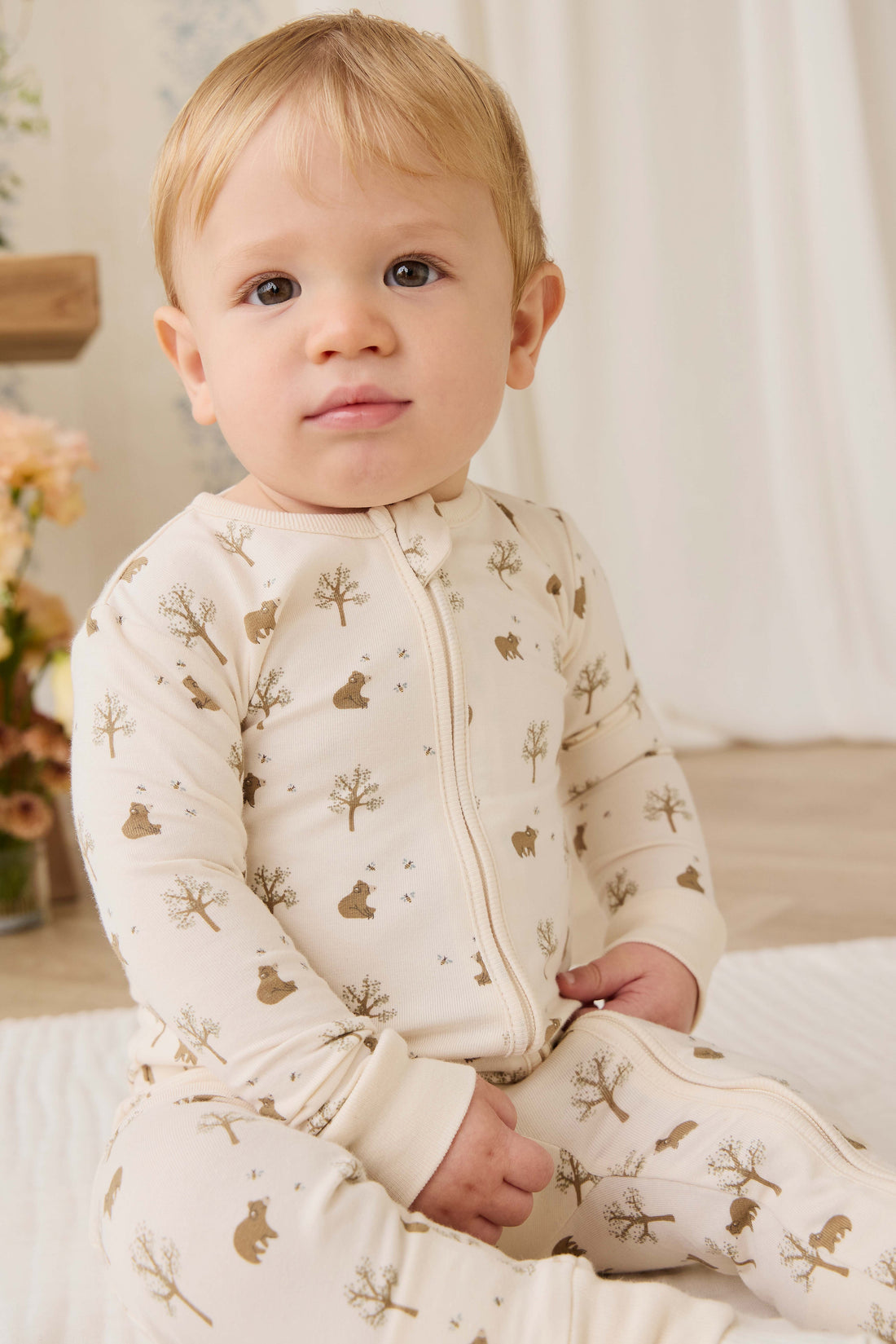 Organic Cotton Jude Onepiece - Honey Bear Cloud