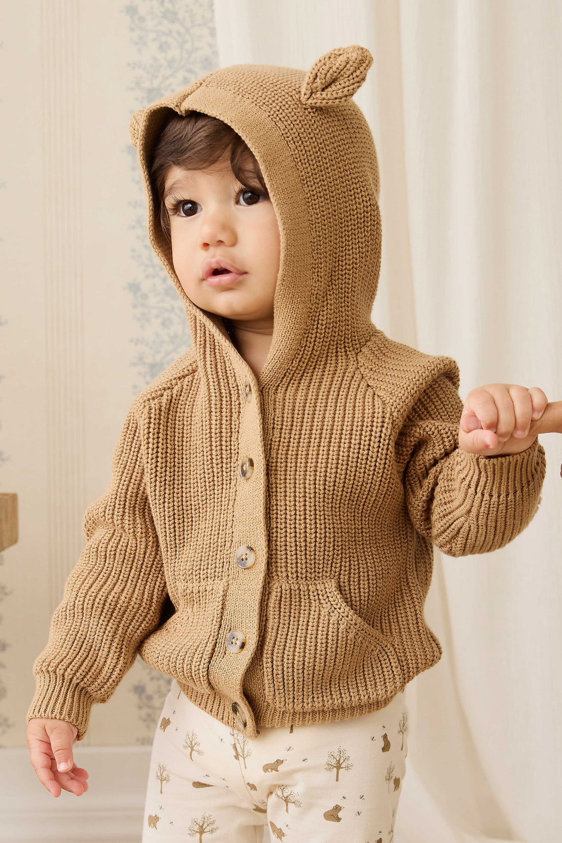 Bear Cardigan - Tawny Brown