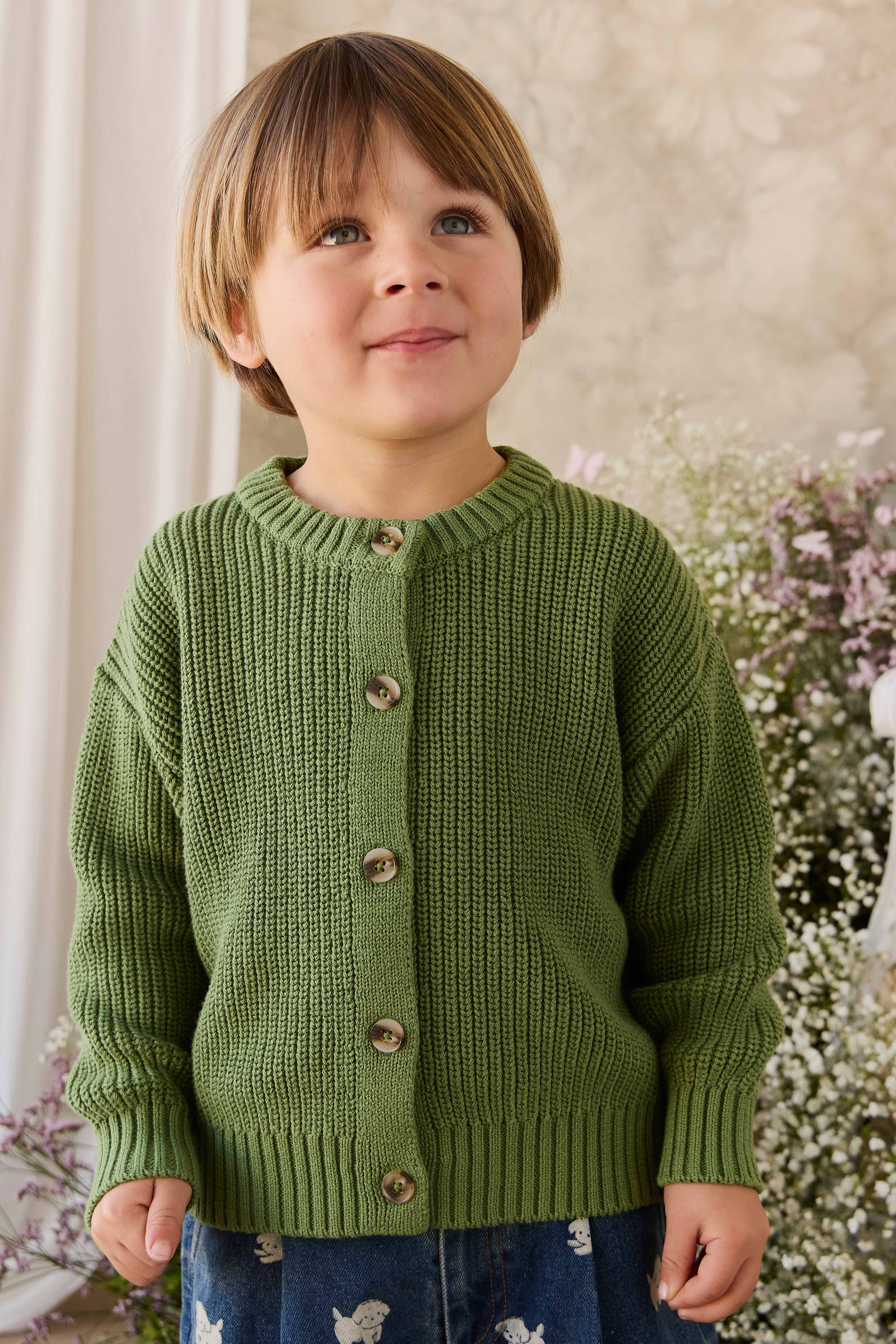 Johan Knitted Cardigan - Matcha