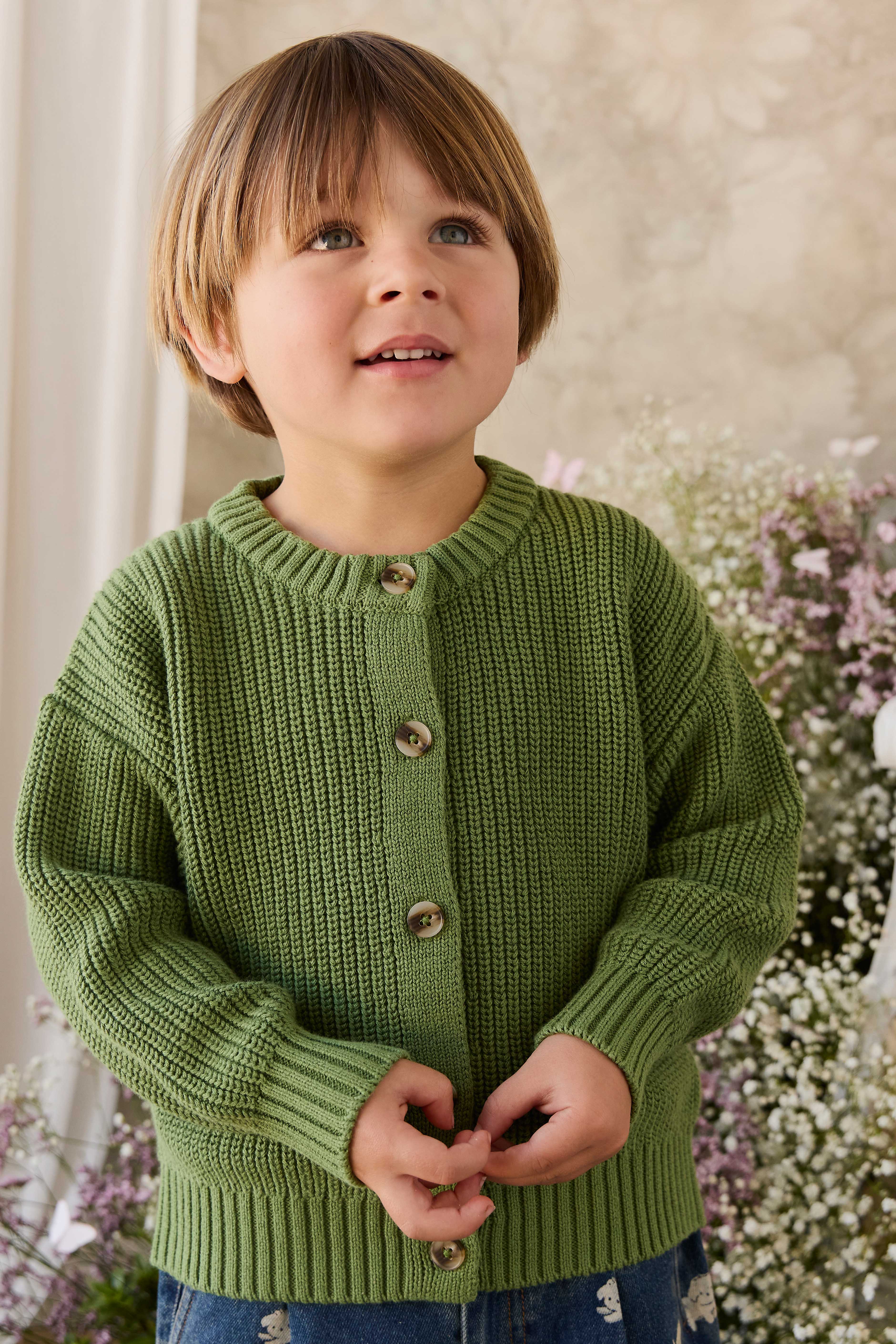 Johan Knitted Cardigan - Matcha
