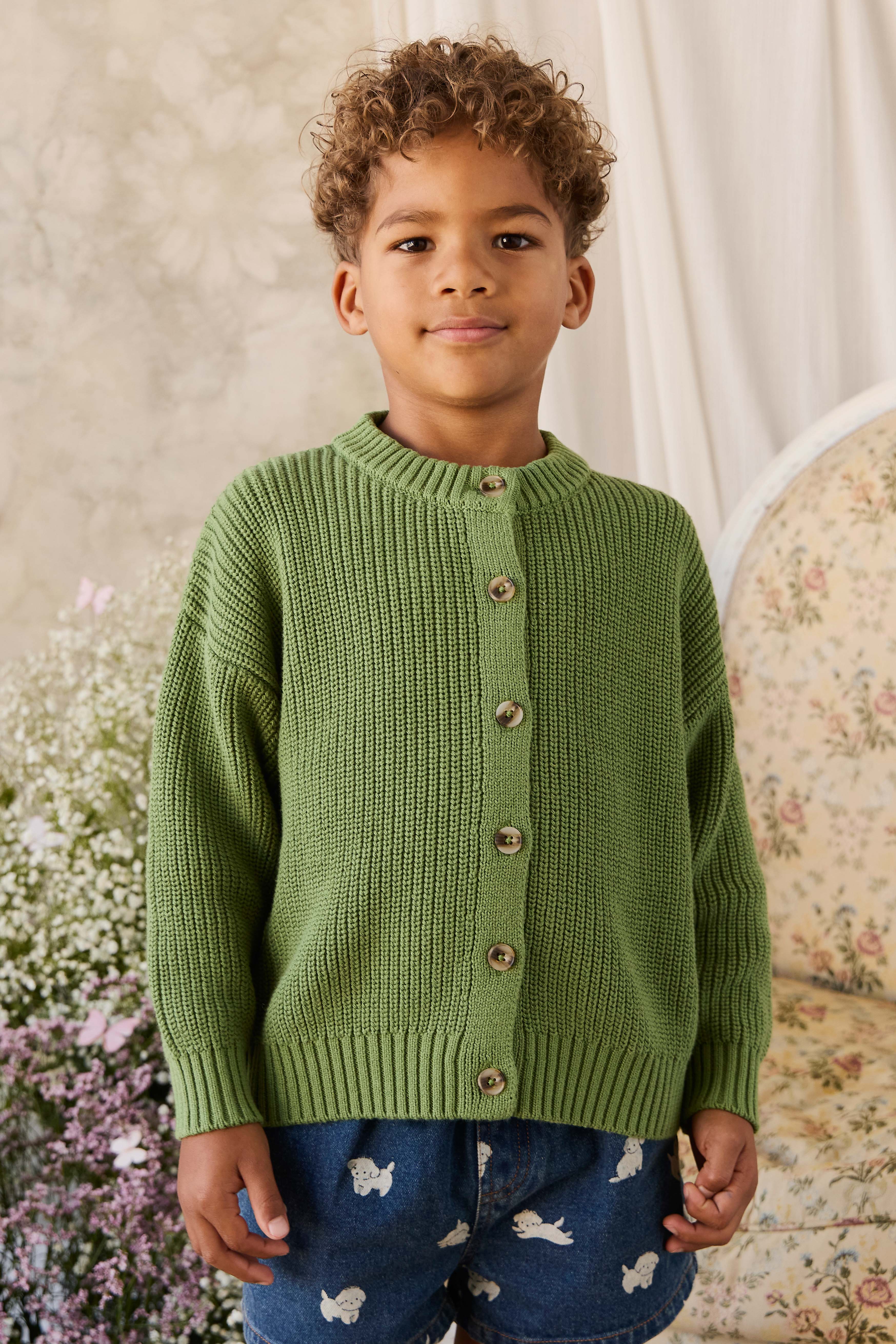 Johan Knitted Cardigan - Matcha