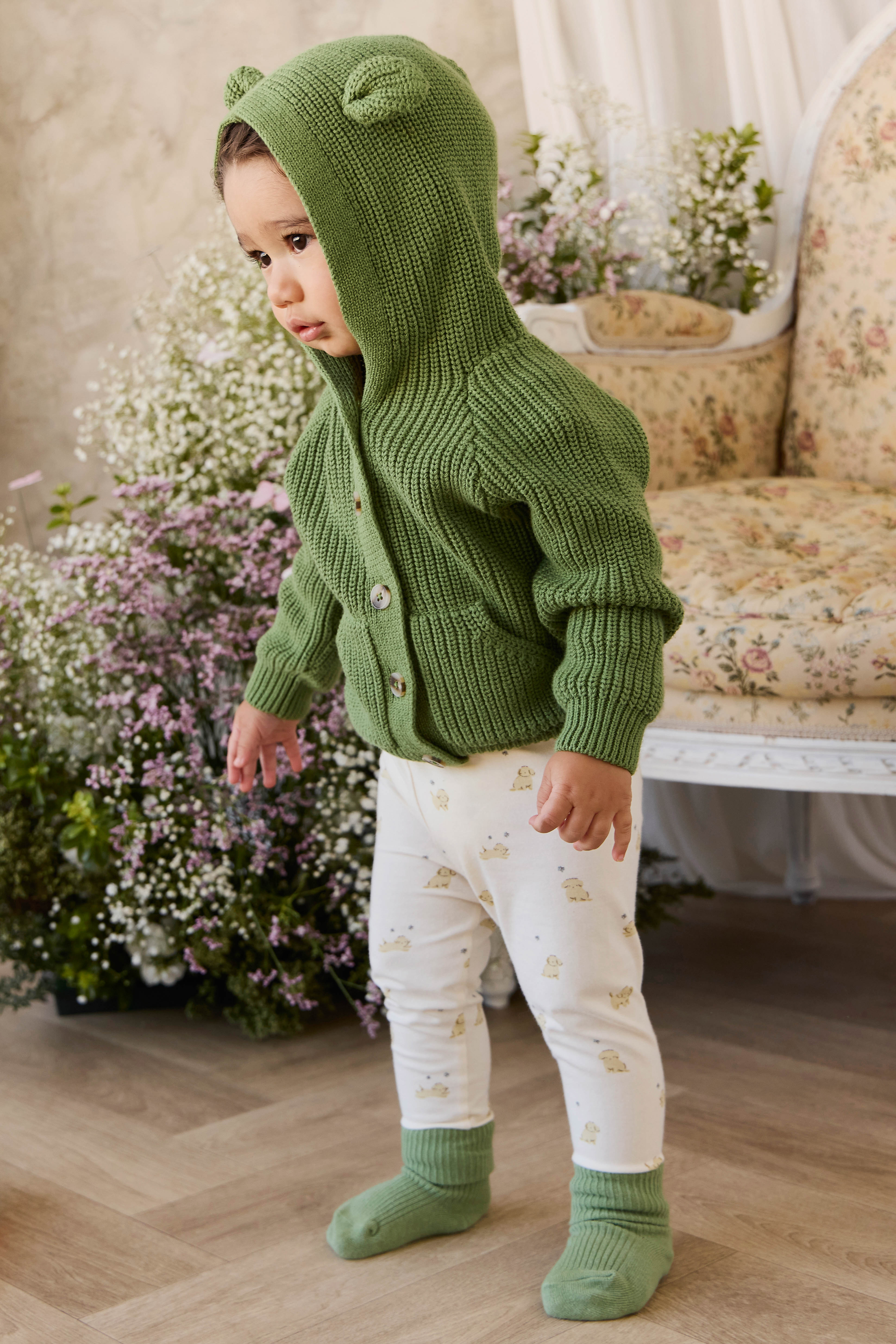 Bear Cardigan - Matcha