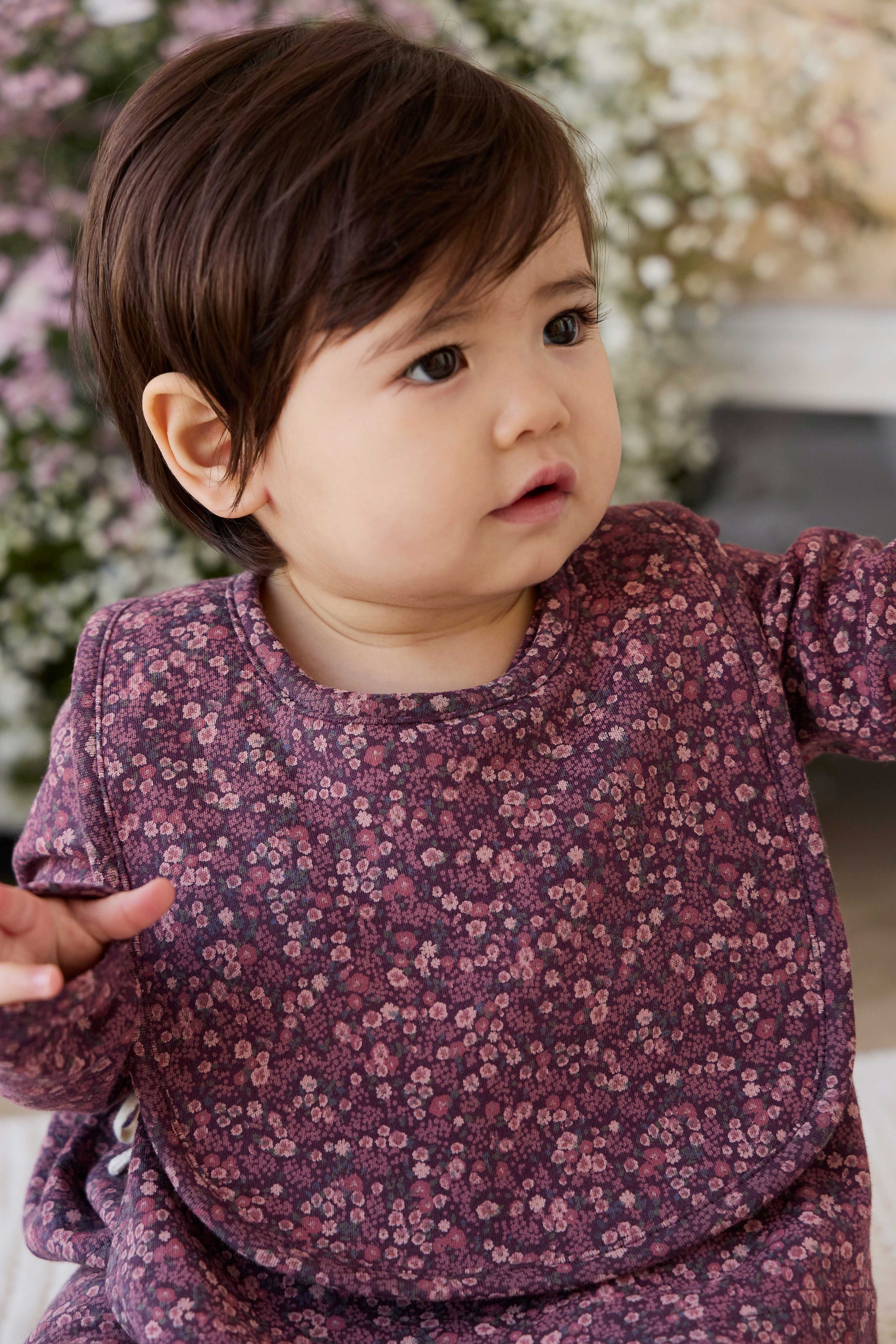 Organic Cotton Bib - Fig Floral