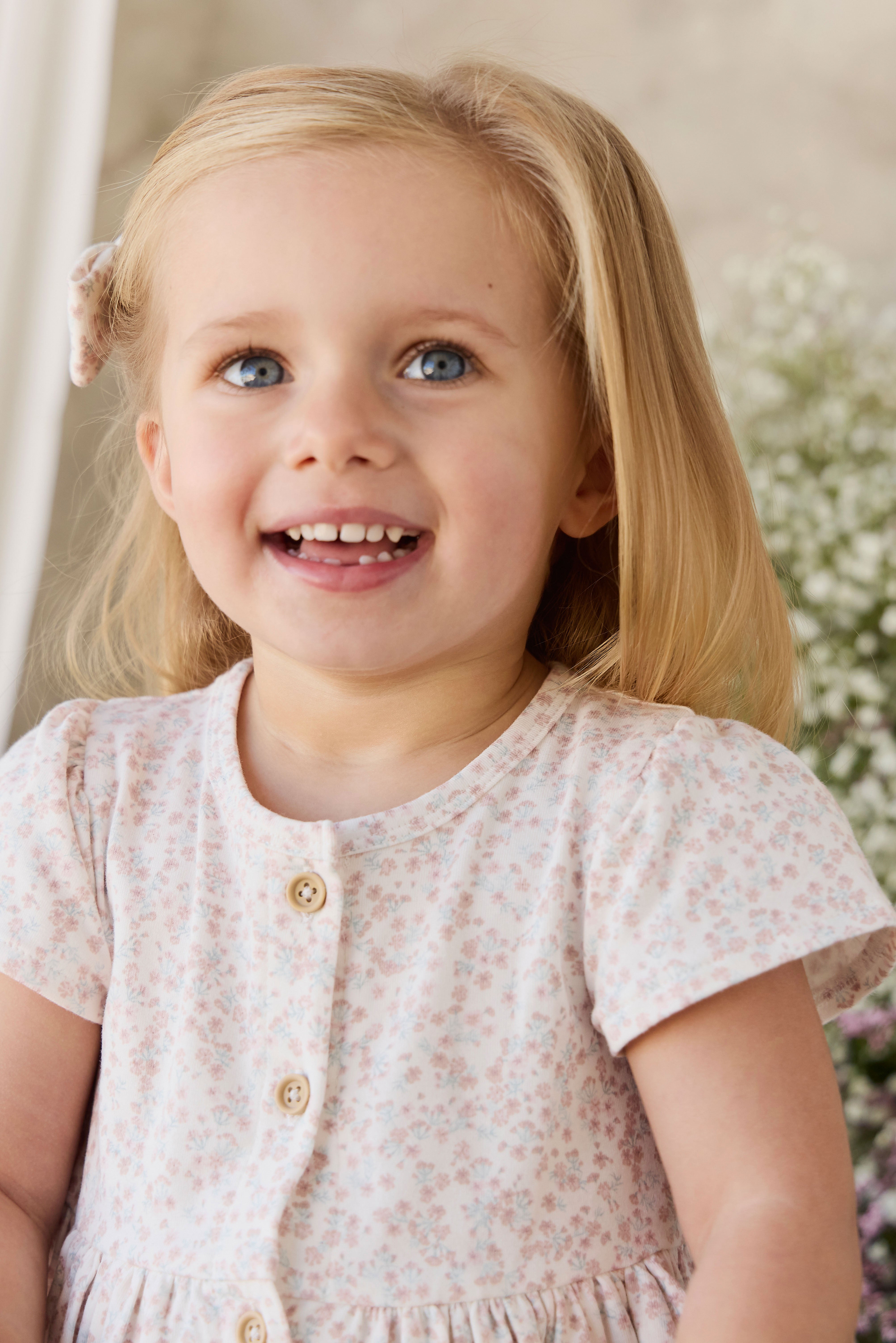 Organic Cotton Dahlia Dress - Posy Milk