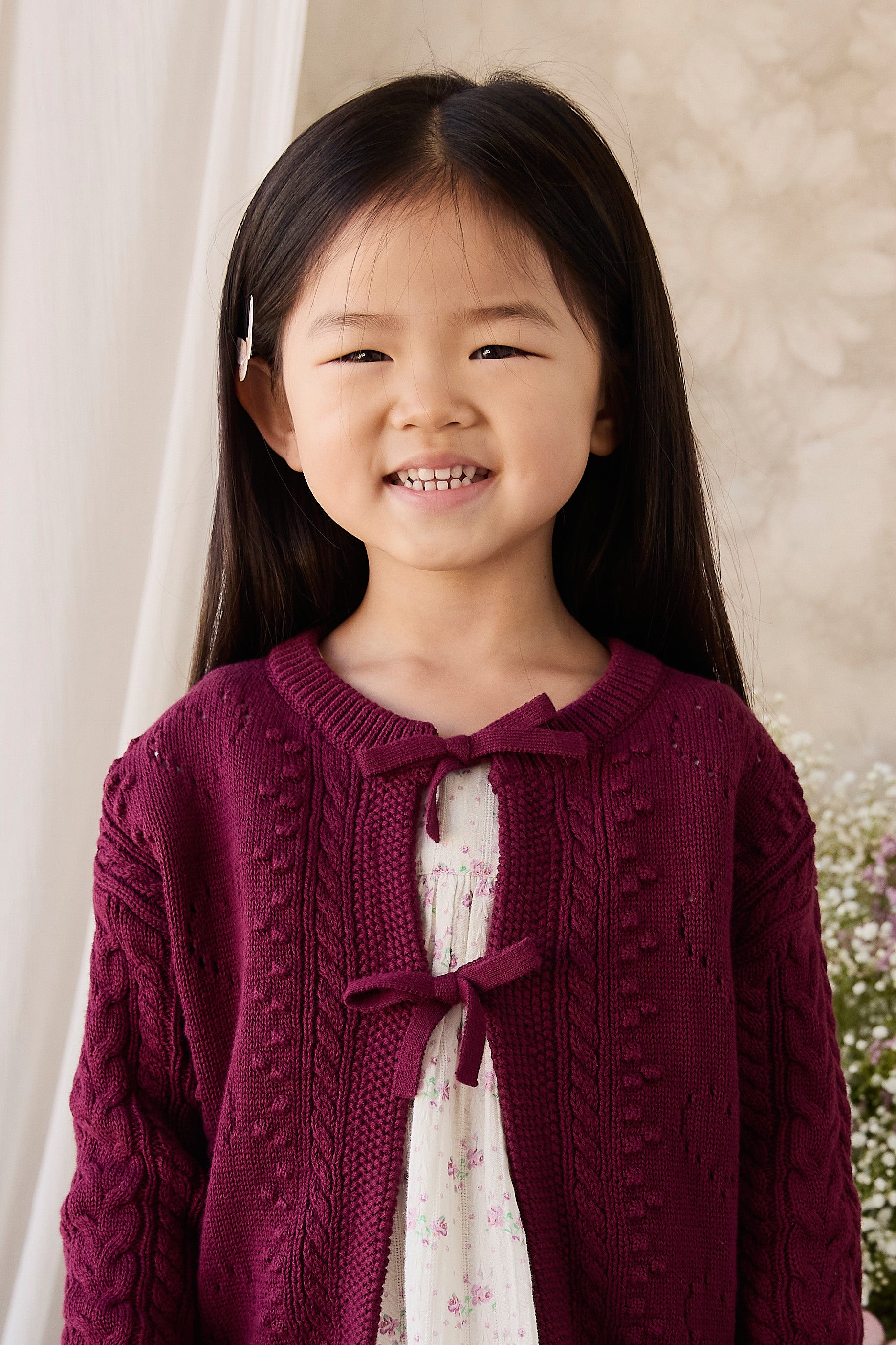 Josephine Knitted Cardigan - Mulberry Wood