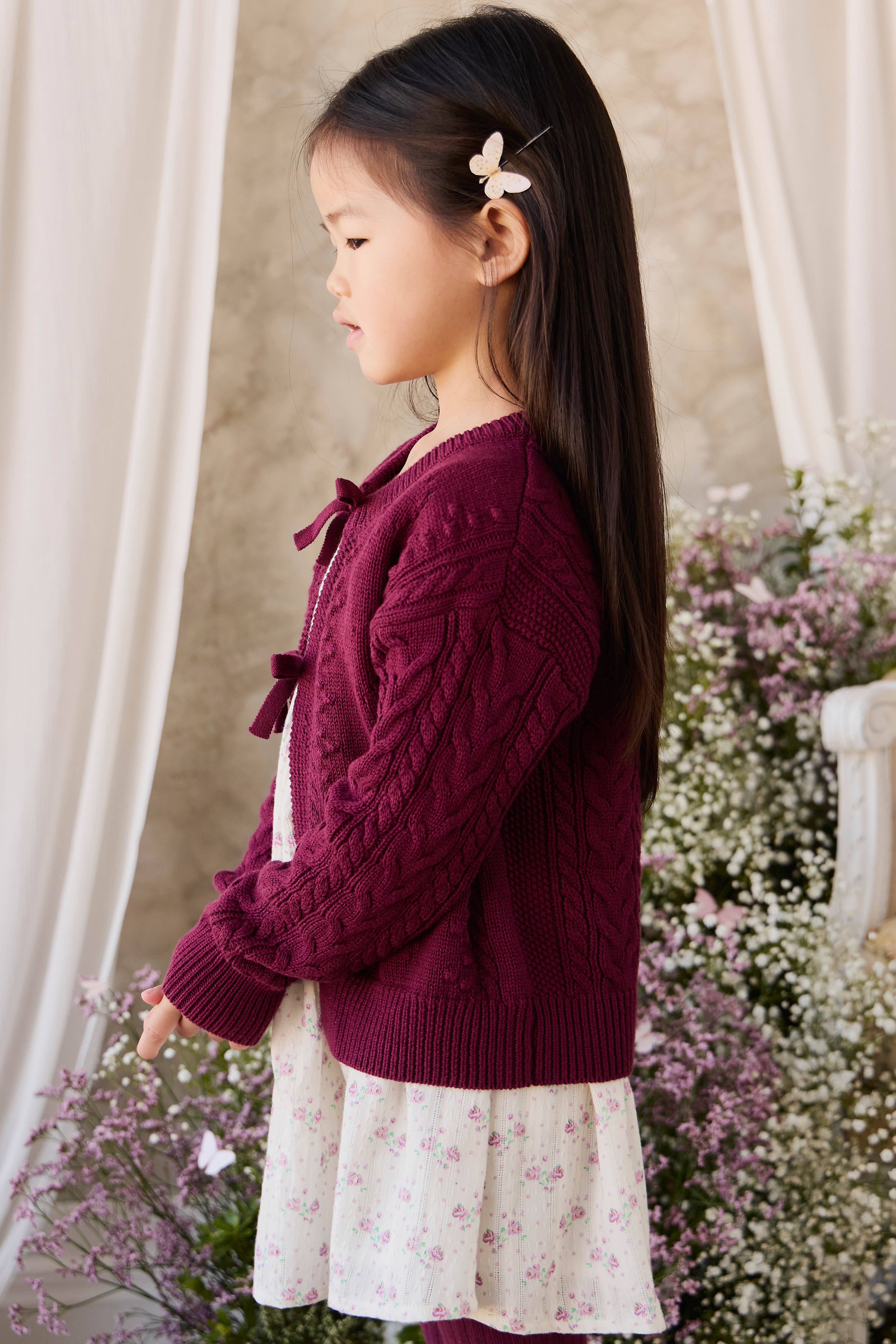 Josephine Knitted Cardigan - Mulberry Wood
