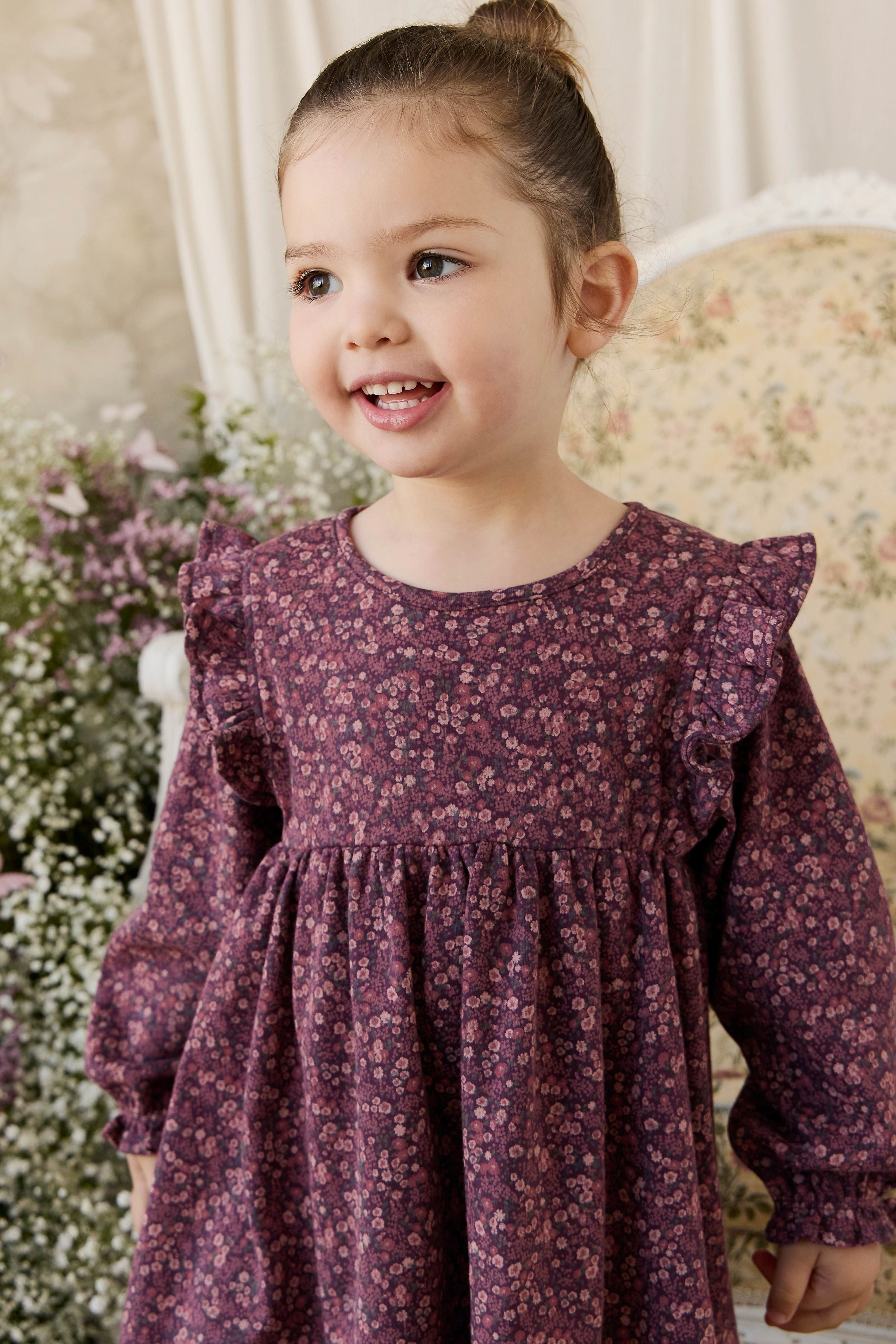 Organic Cotton Frankie Dress - Fig Floral