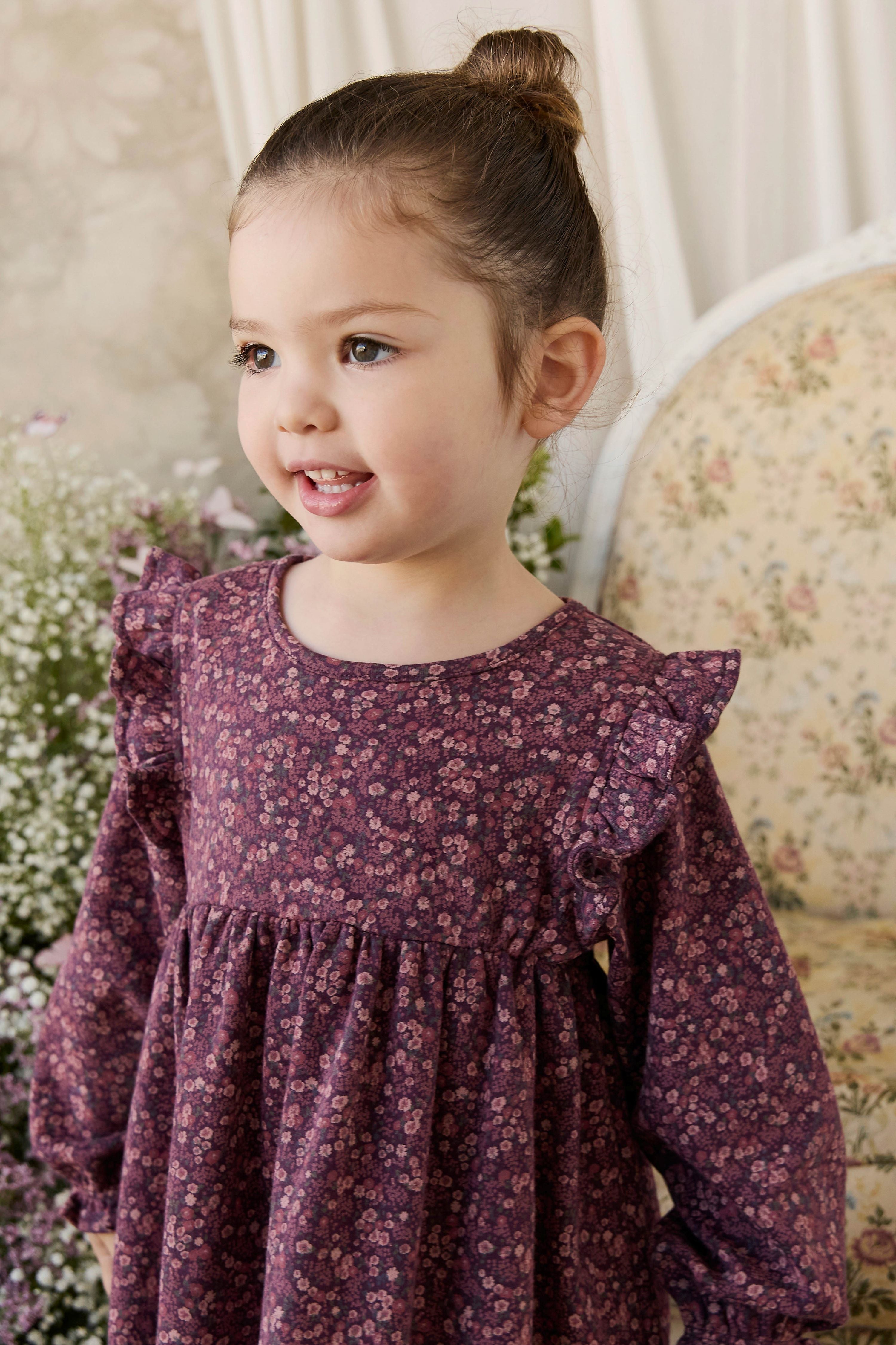 Organic Cotton Frankie Dress - Fig Floral