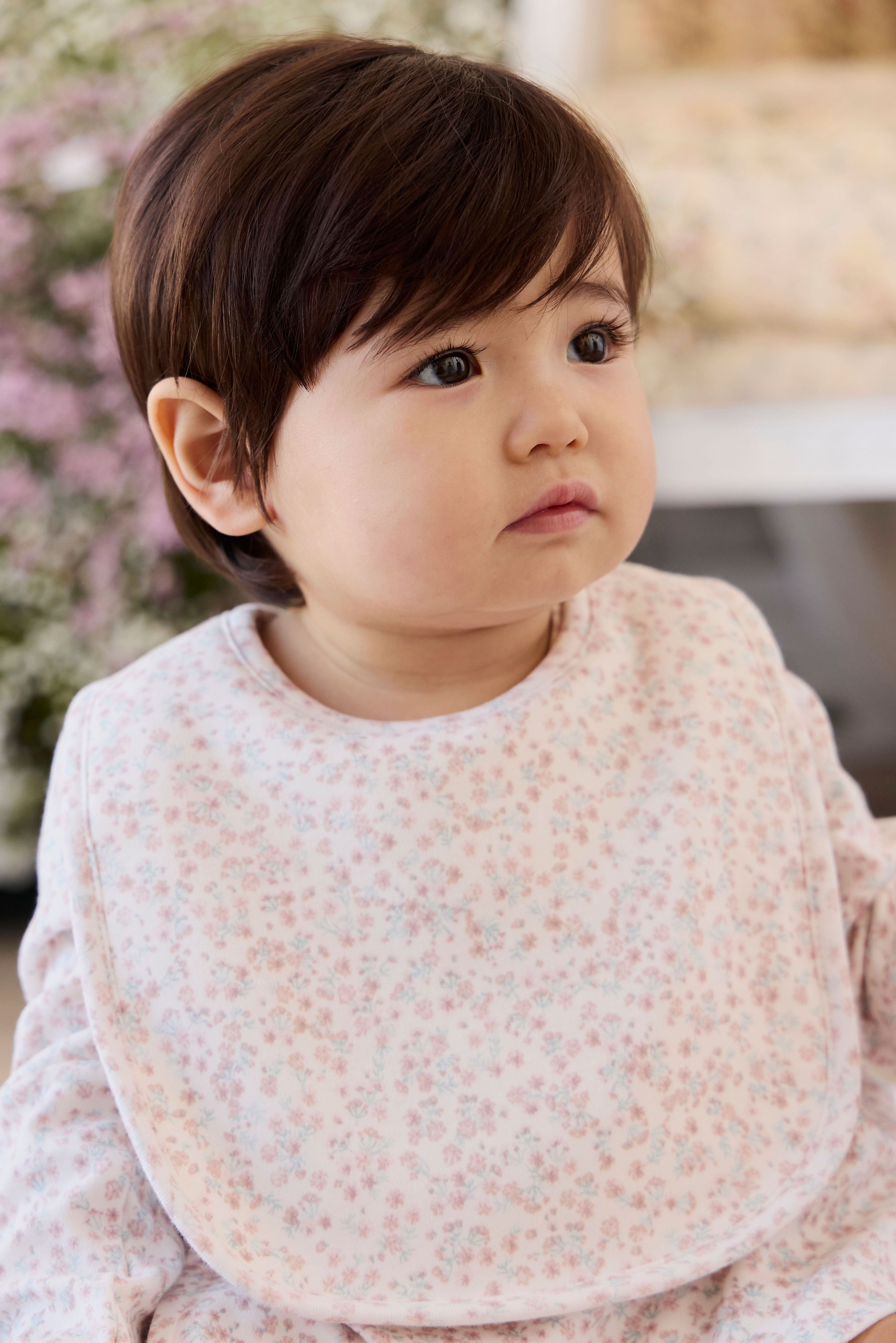 Organic Cotton Bib - Posy Milk