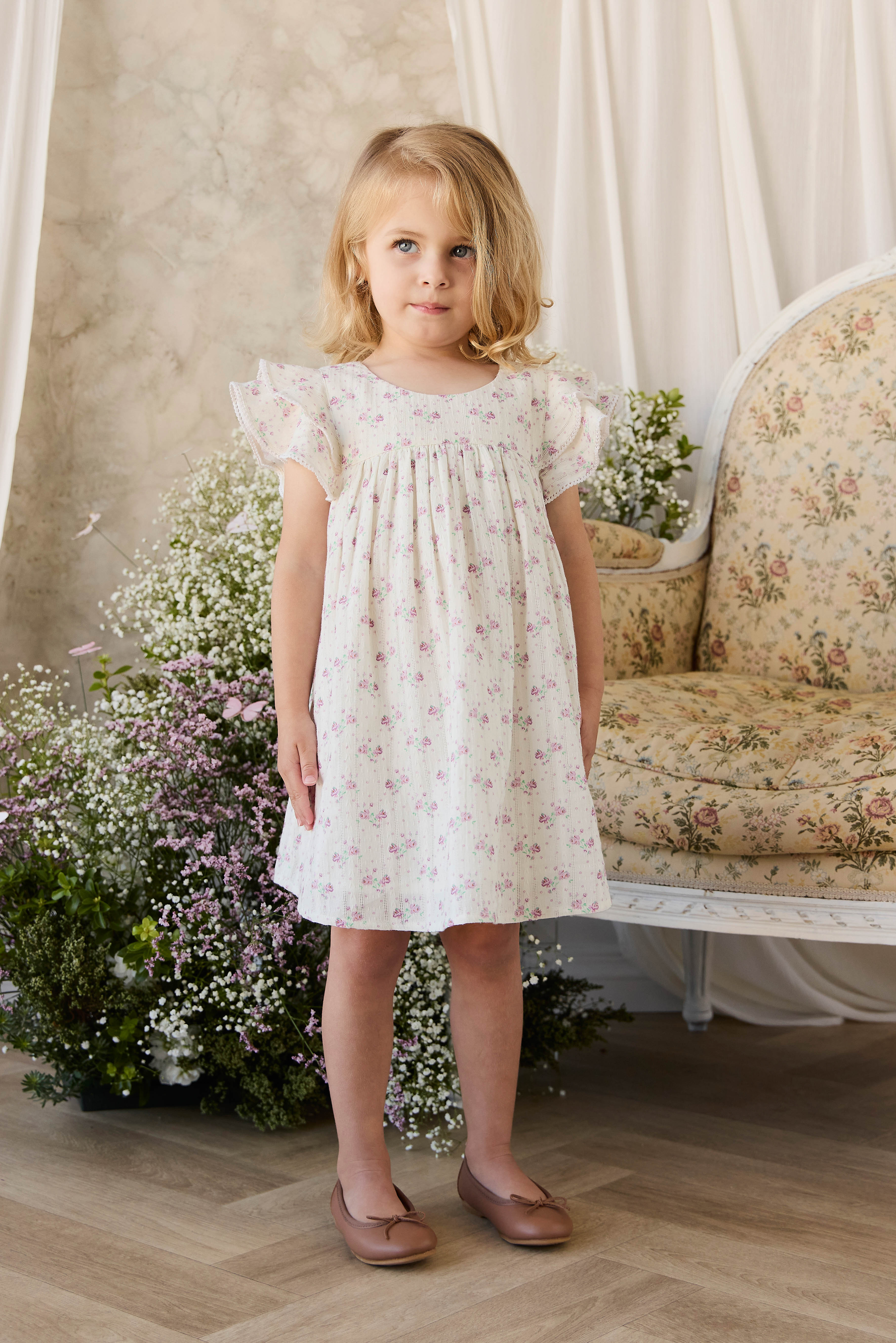 Organic Cotton Caroline Dress - Molly Lilac