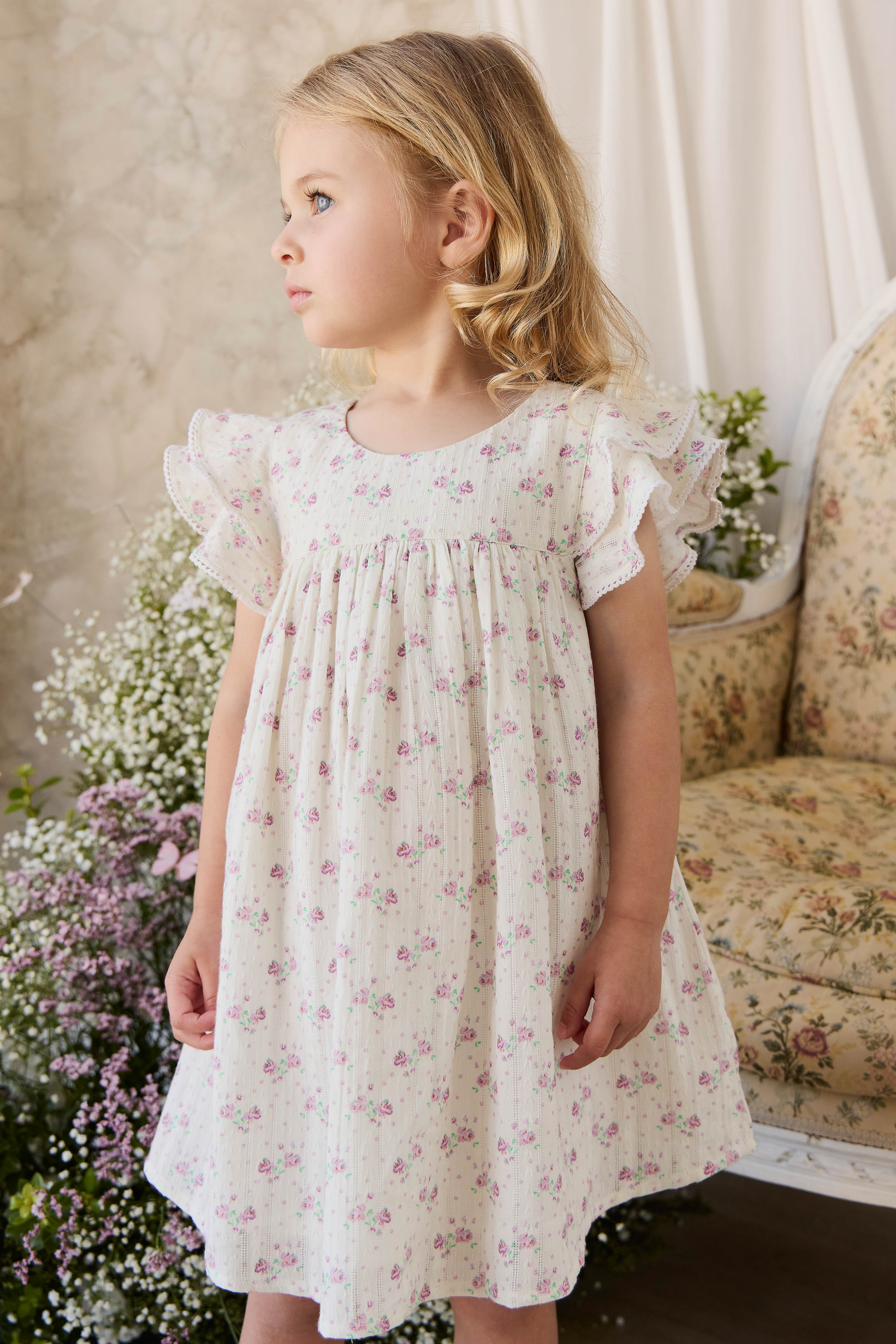 Organic Cotton Caroline Dress - Molly Lilac