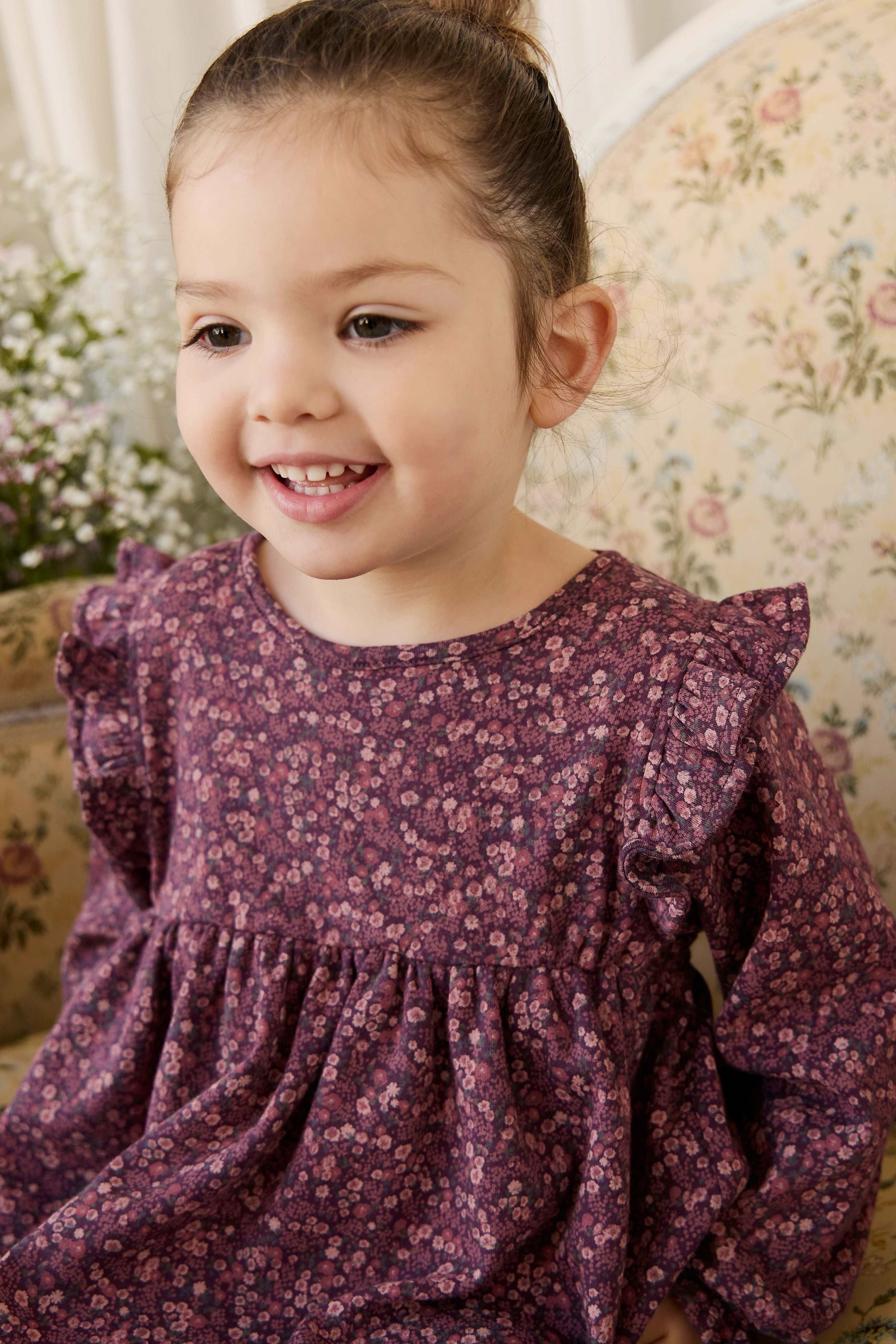 Organic Cotton Frankie Dress - Fig Floral