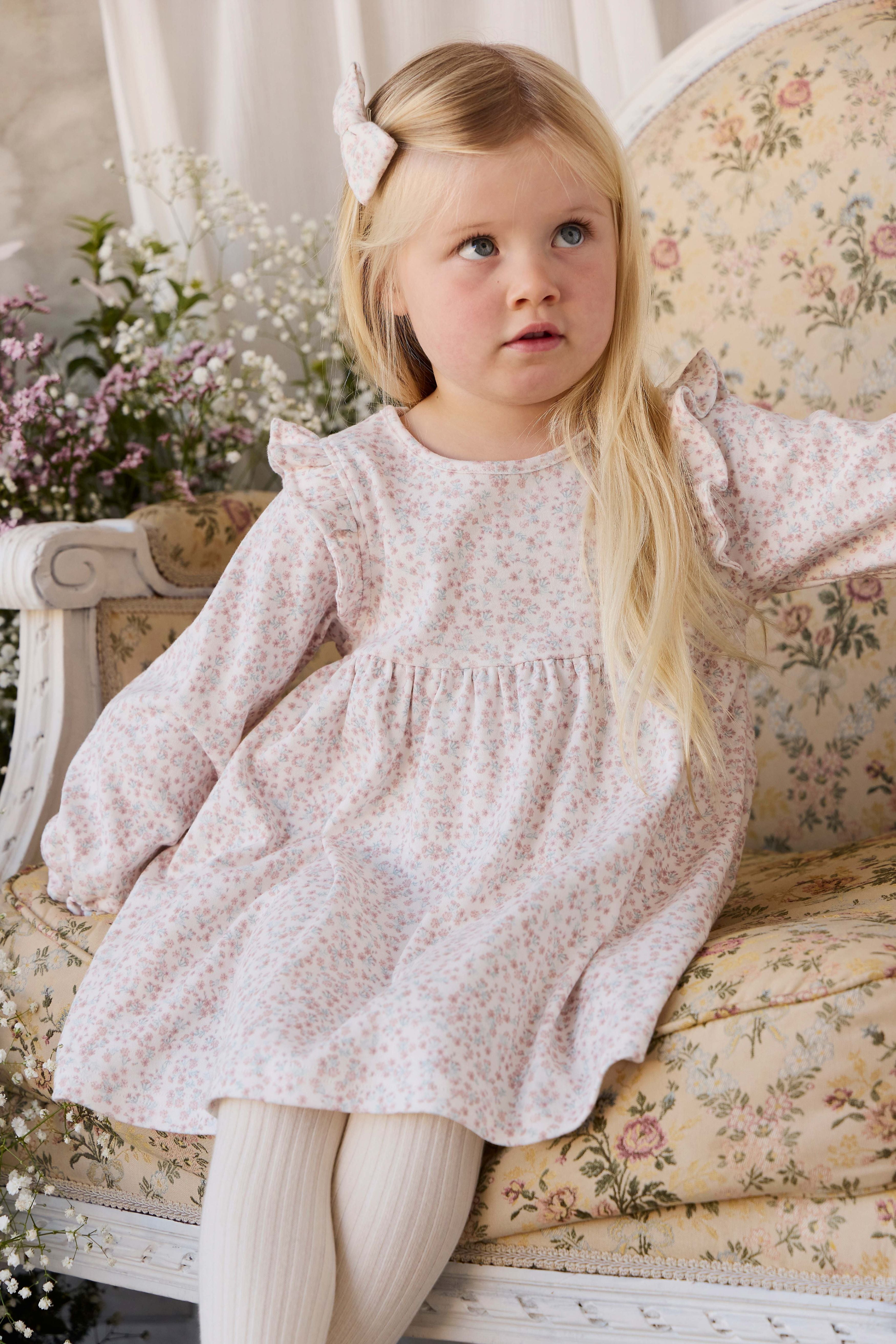 Organic Cotton Frankie Dress - Posy Milk