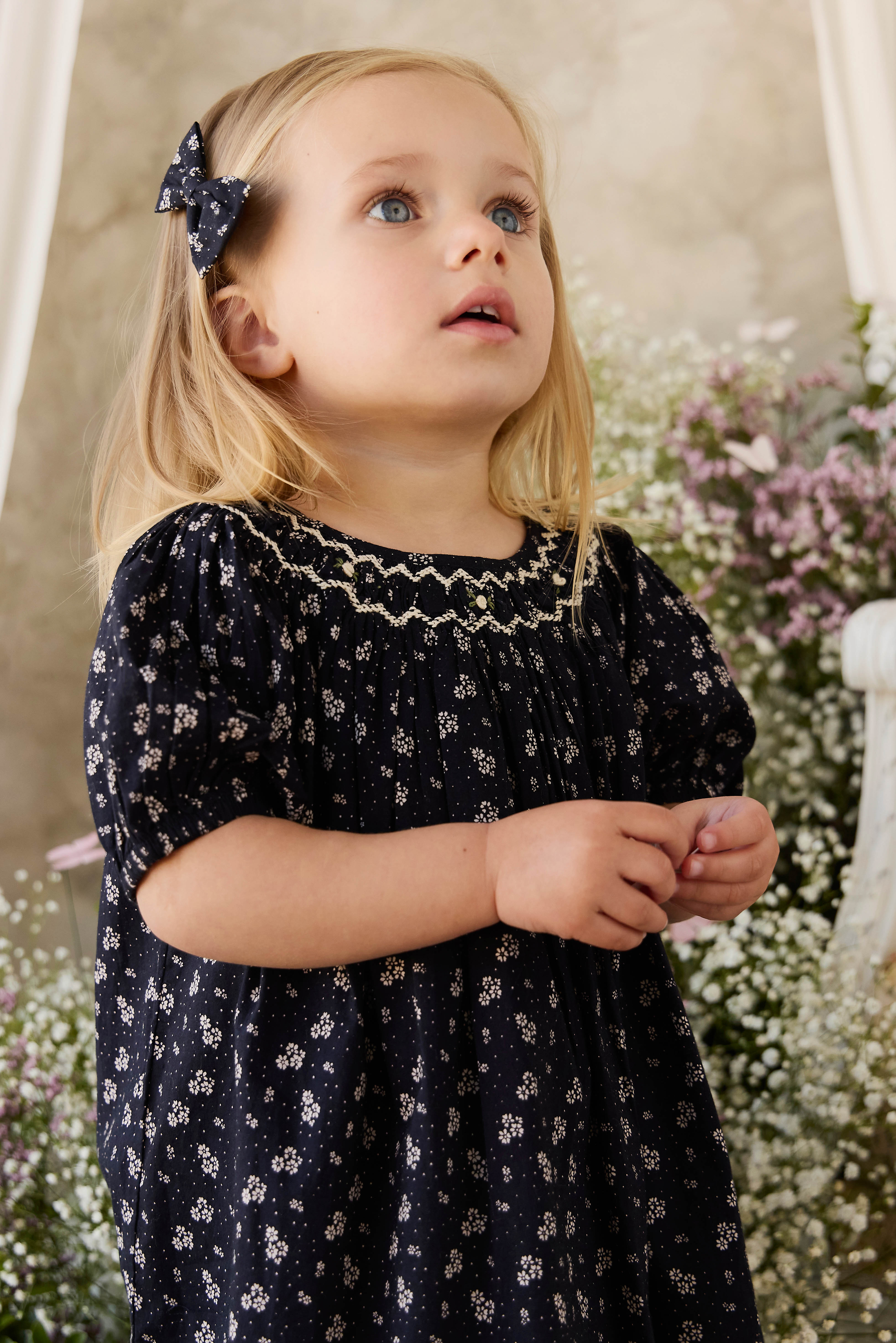 Organic Cotton Dominique Dress - Maisie Navy