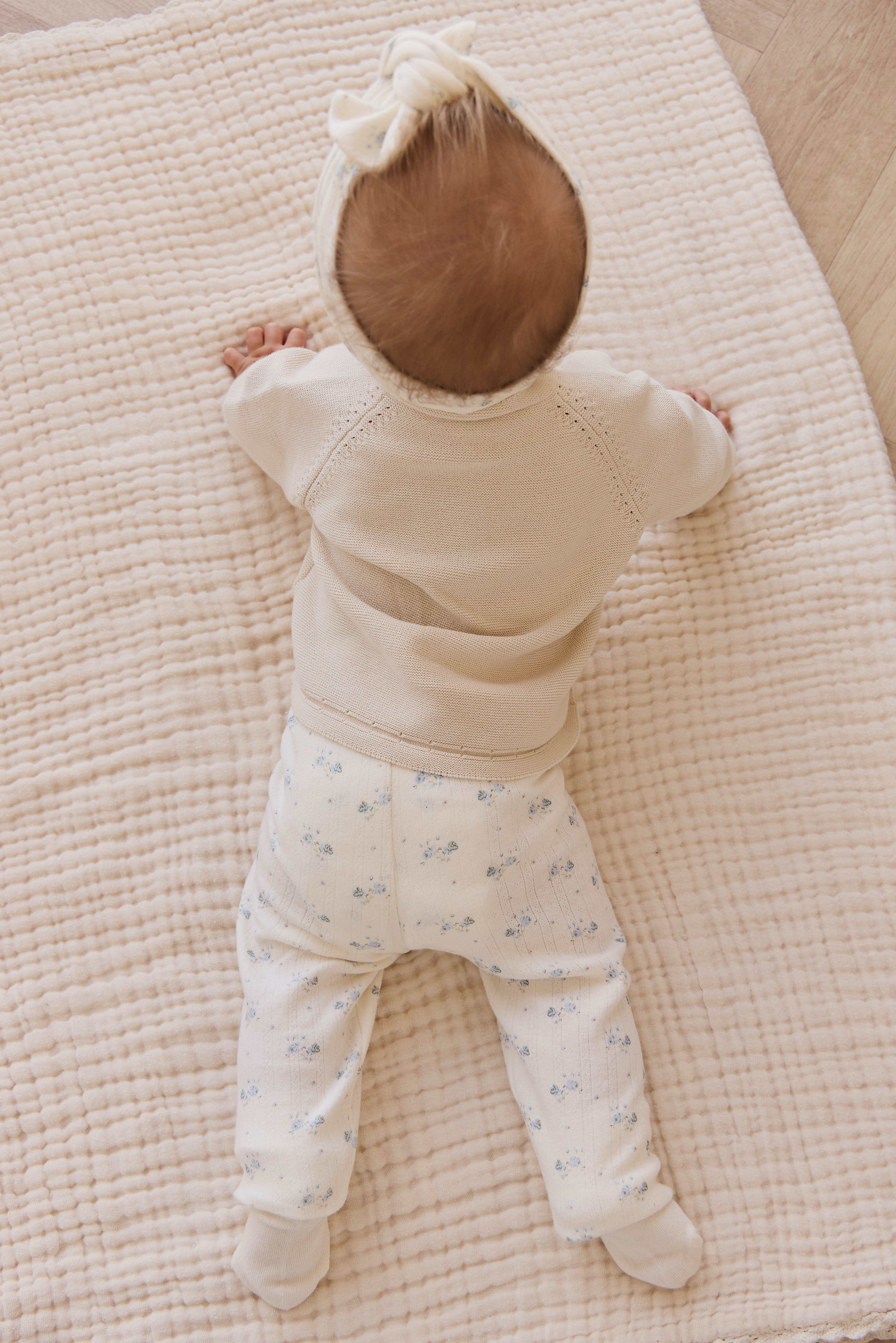 Organic Cotton Pointelle Everyday Legging - Molly Blue