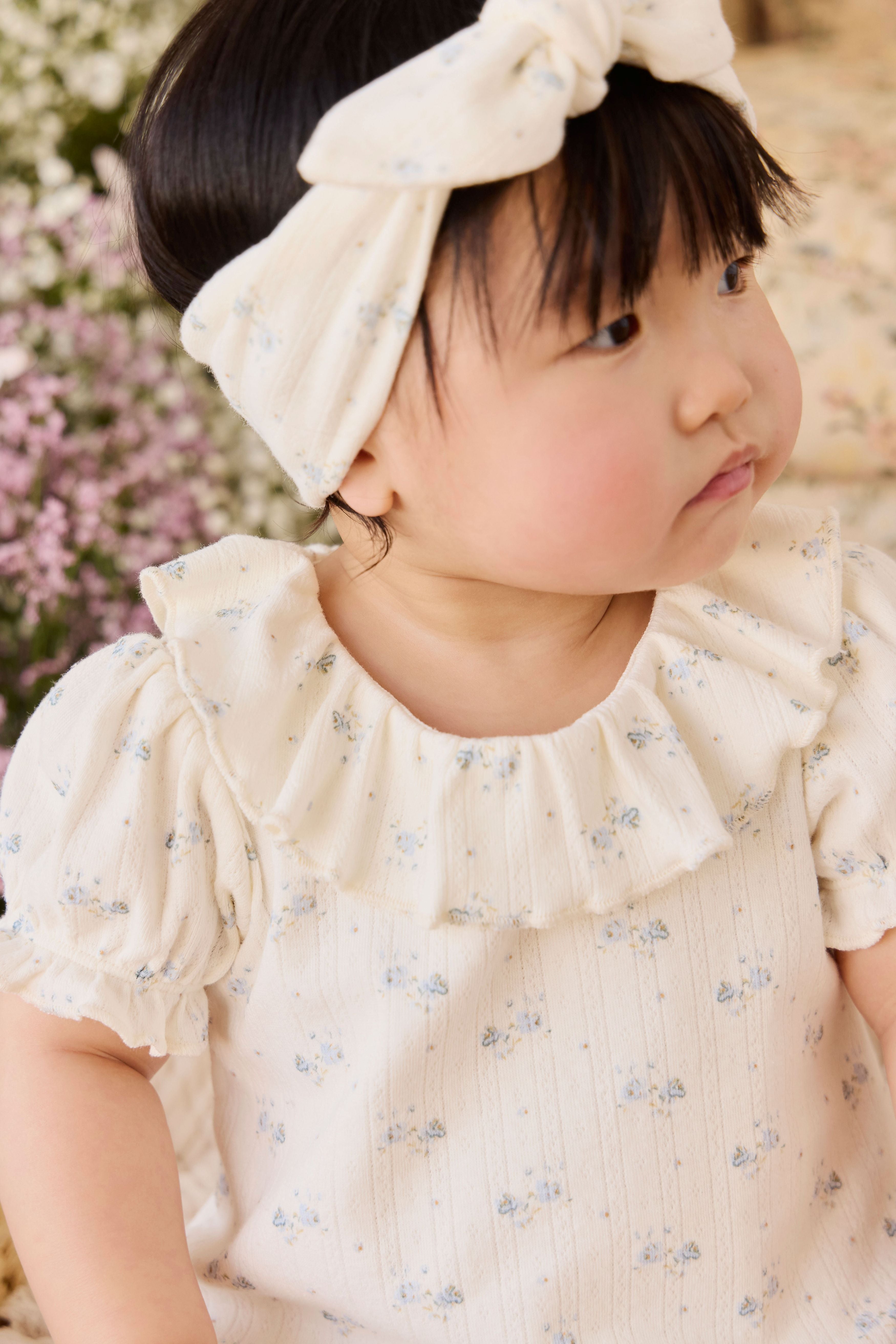 Organic Cotton Pointelle Marlene Bodysuit - Molly Blue