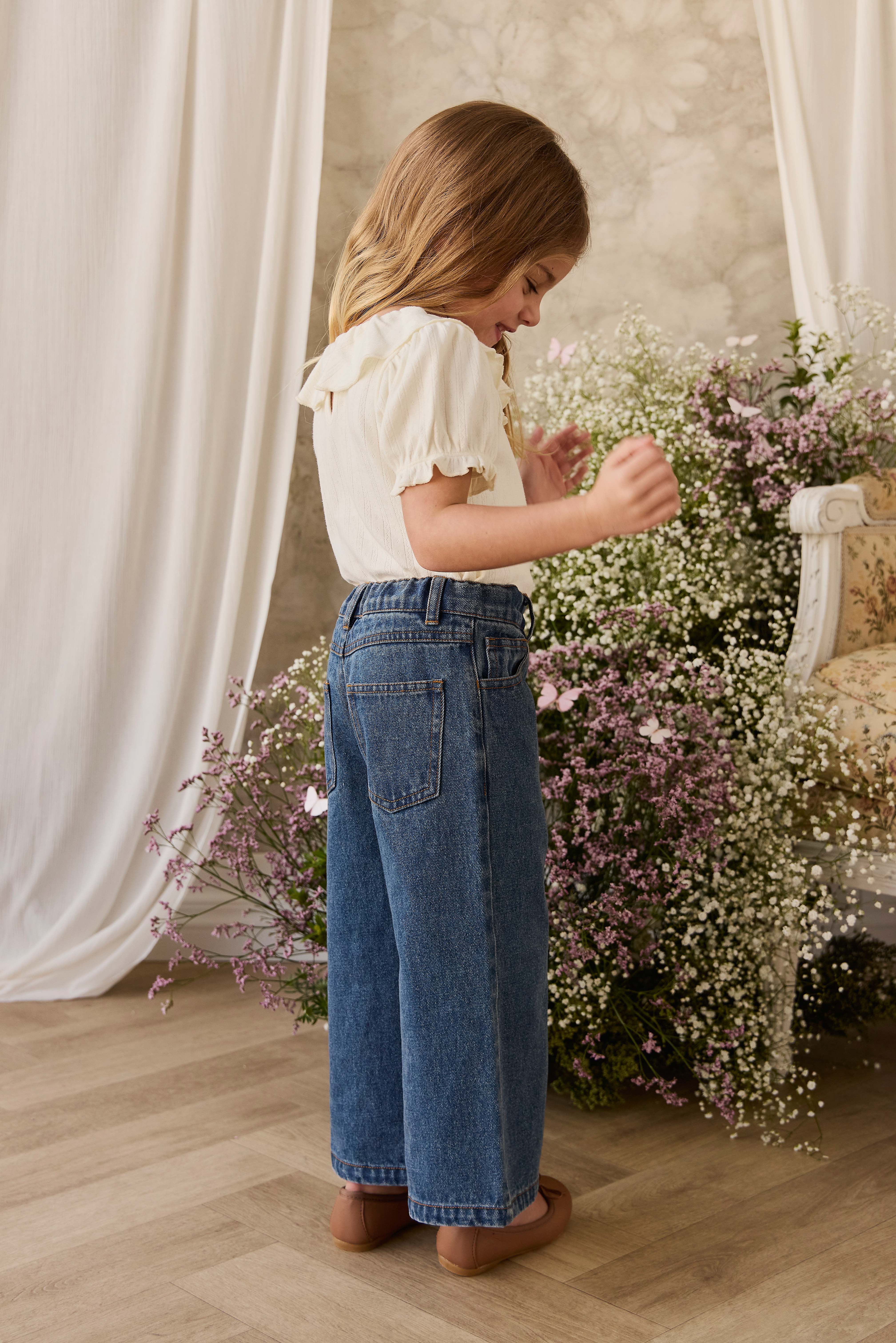 Organic Cotton Pointelle Marlene Top - Parchment