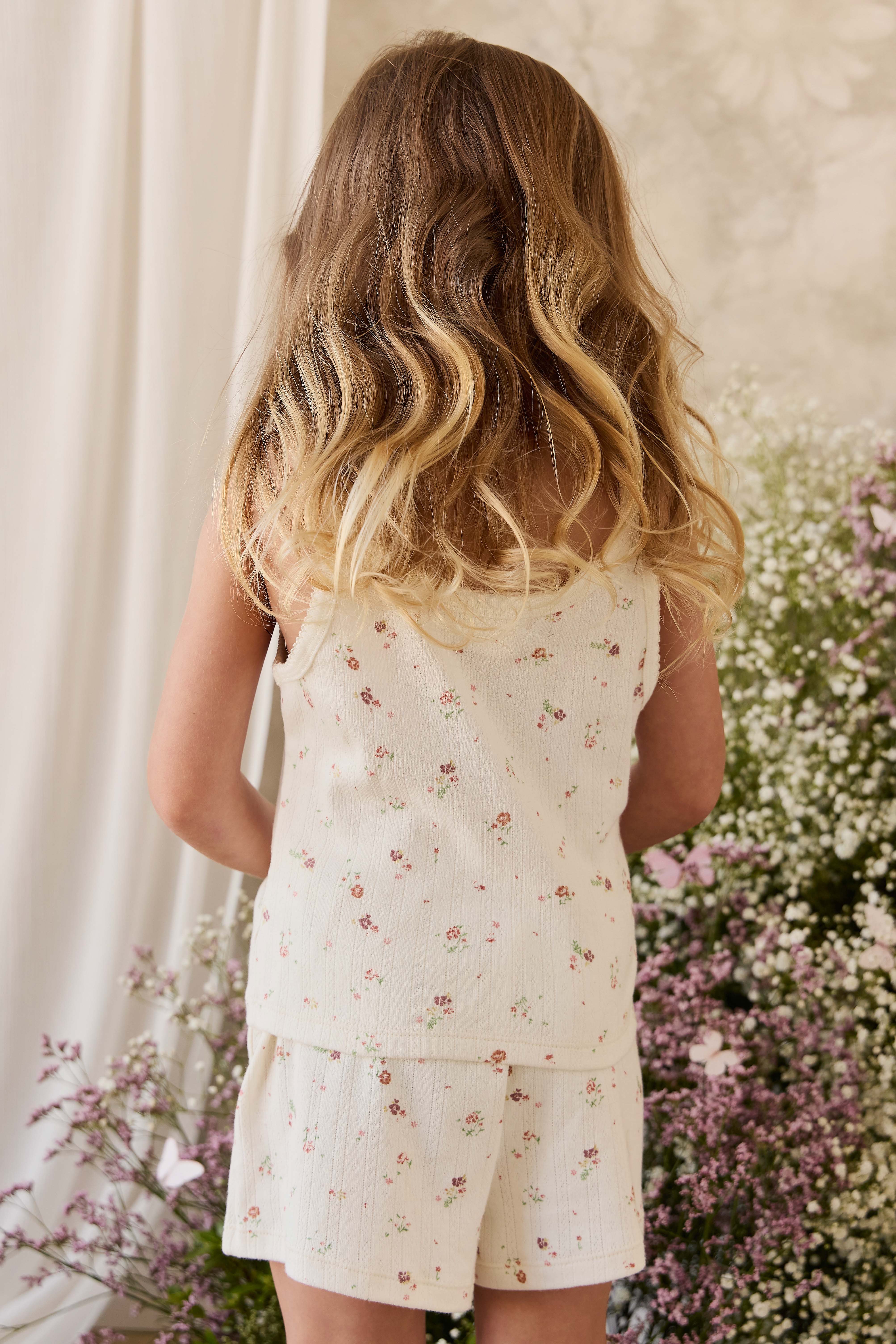 Organic Cotton Pointelle Anais Short - Eloise Egret