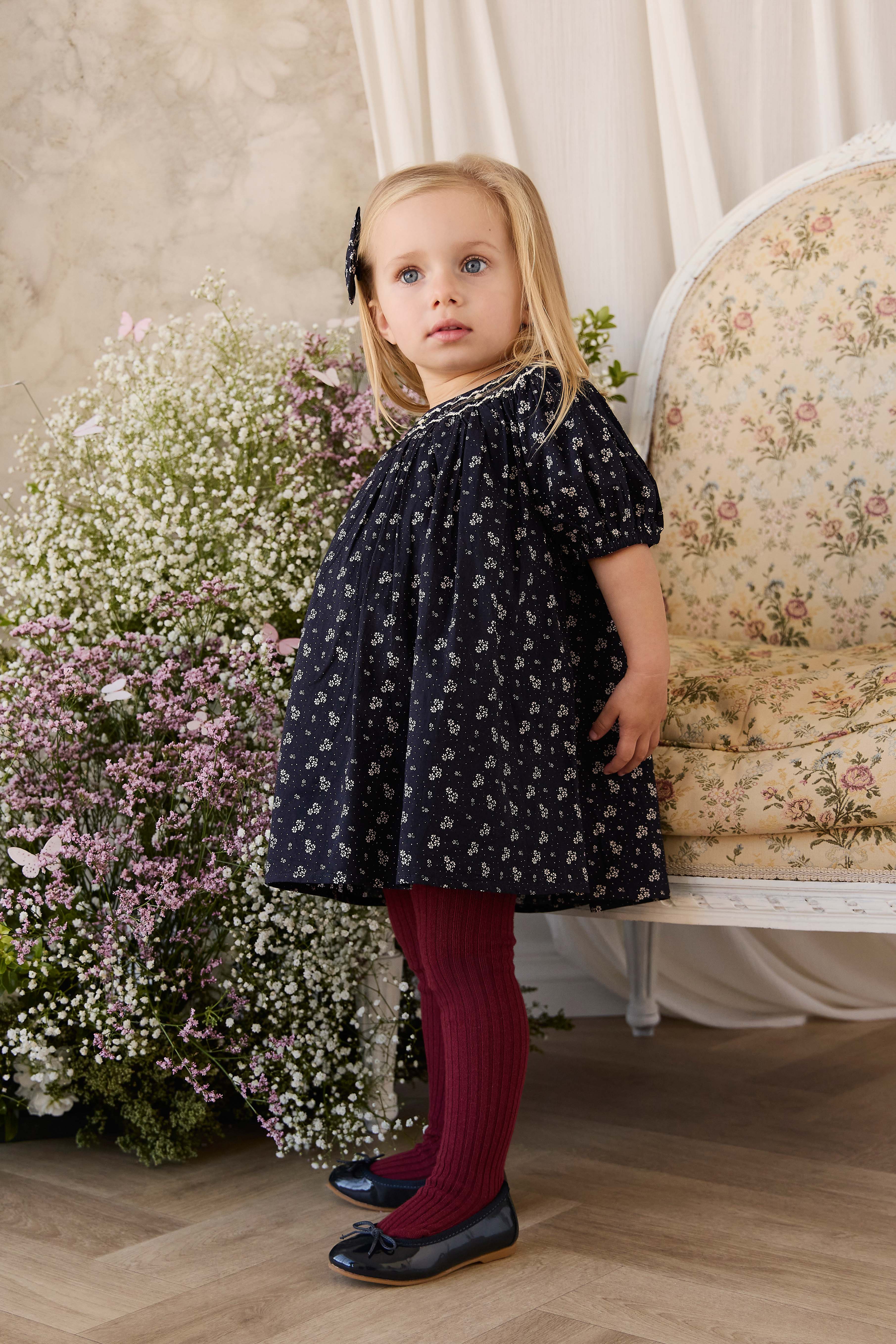 Organic Cotton Dominique Dress - Maisie Navy
